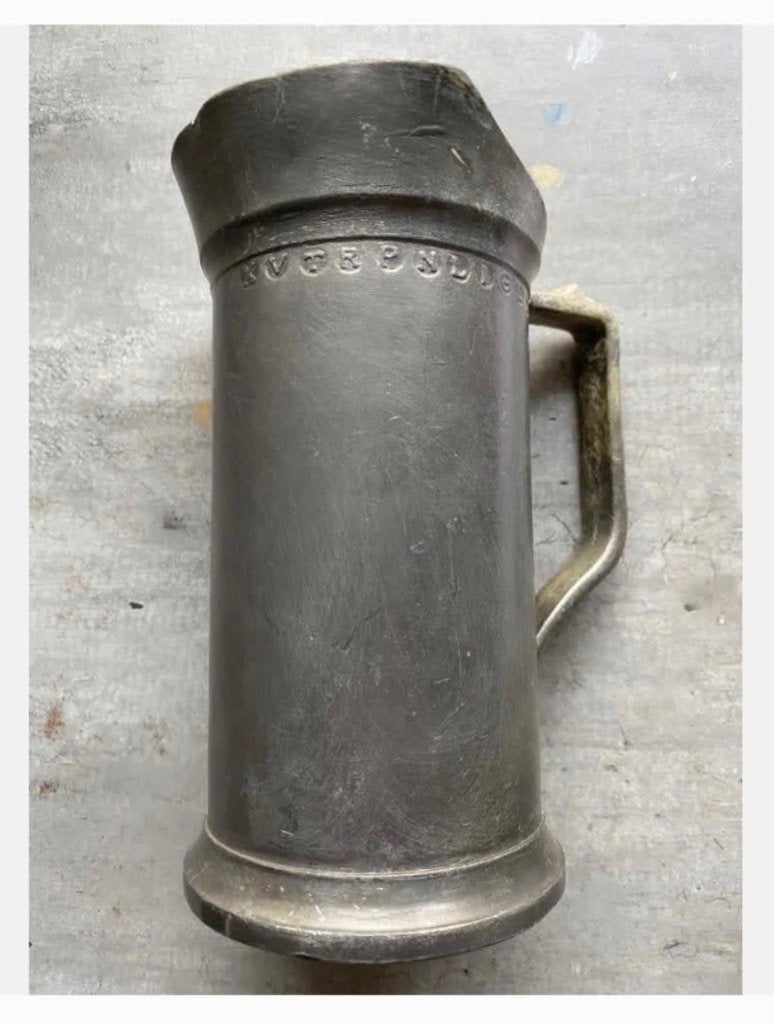 2 x Antieke Tinnen kan / beker, halve liter, prijs per stuk, Antiek en Kunst, Ophalen of Verzenden