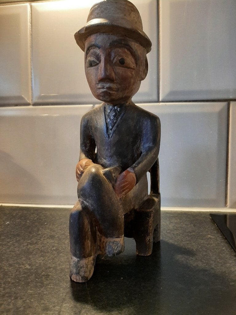 Authentiek Baule houtsnijwerk uit Ivoorkust., Hout, Afrika, Handgemaakt, Ophalen of Verzenden
