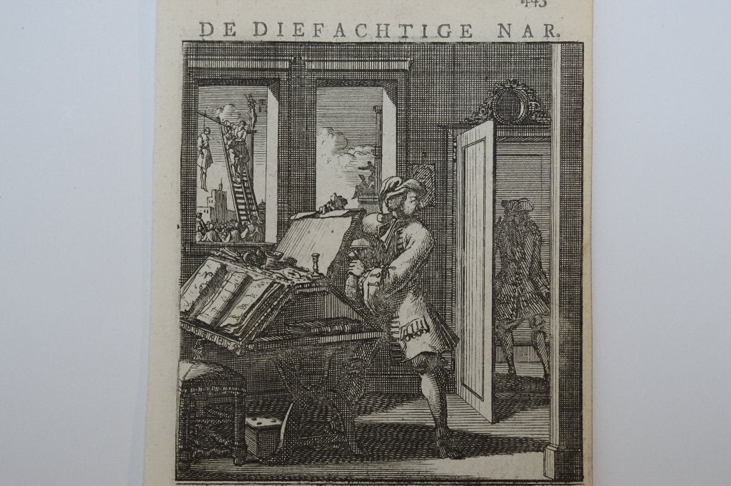 Originele gravure dief inbreker Abraham van St. Clara 1718, Dagelijks leven, Verzenden, Gravure, Origineel