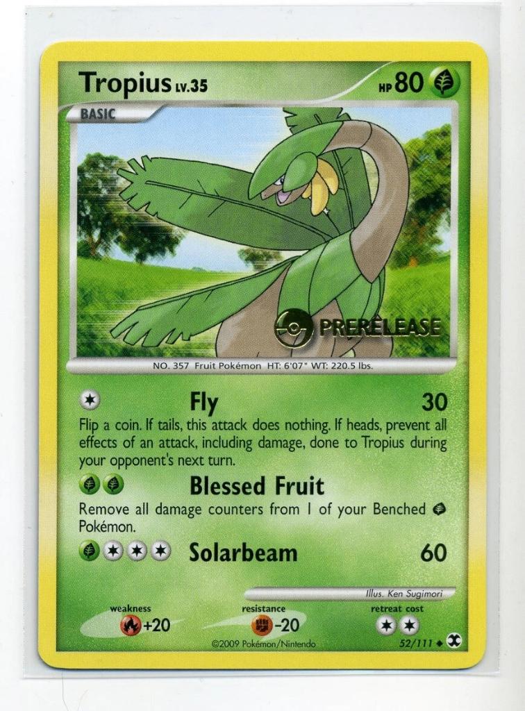 pokemon rising rivals promo tropius prerelease, Ophalen of Verzenden, Zo goed als nieuw, Losse kaart