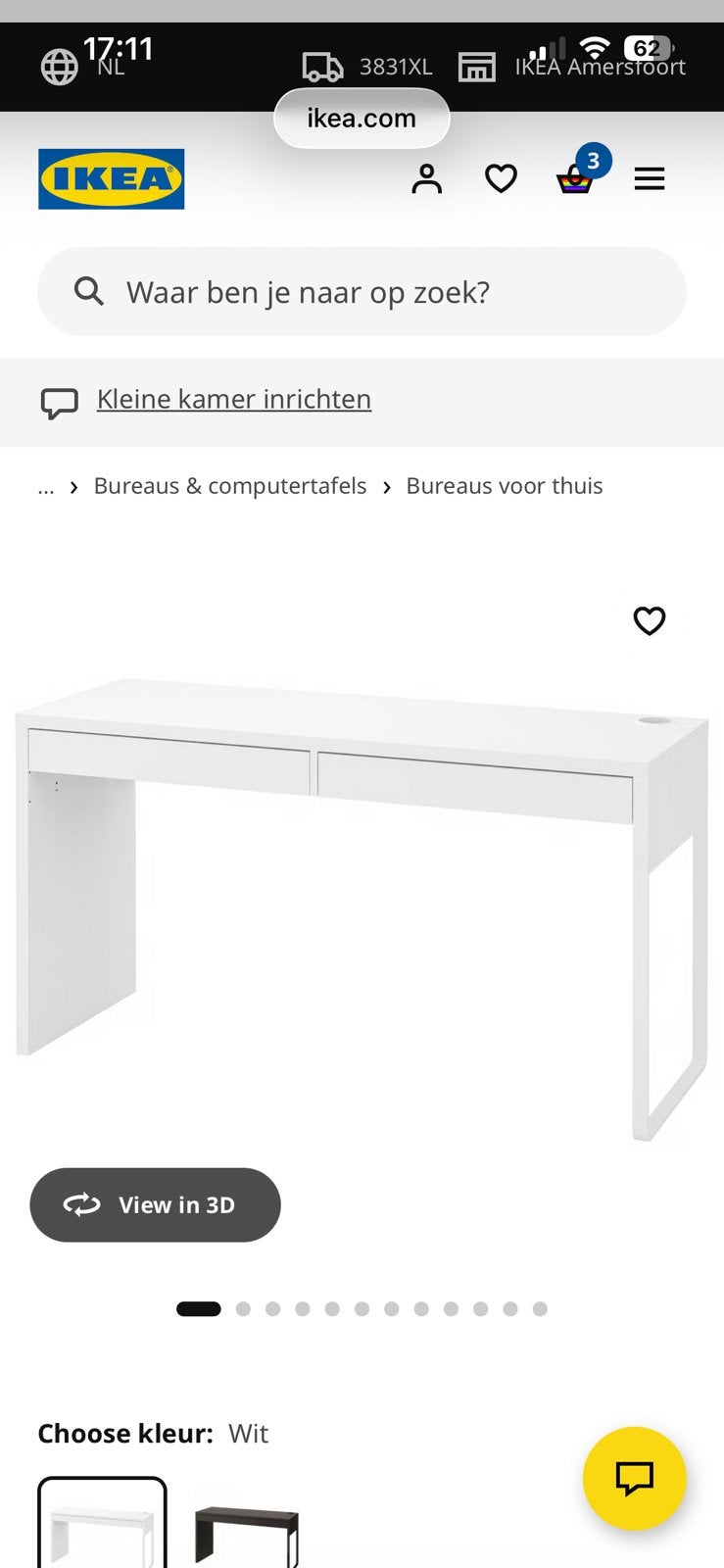 Bureau en bureaustoel IKEA, Ophalen, Gebruikt, 50 tot 100 cm, 25 tot 50 cm