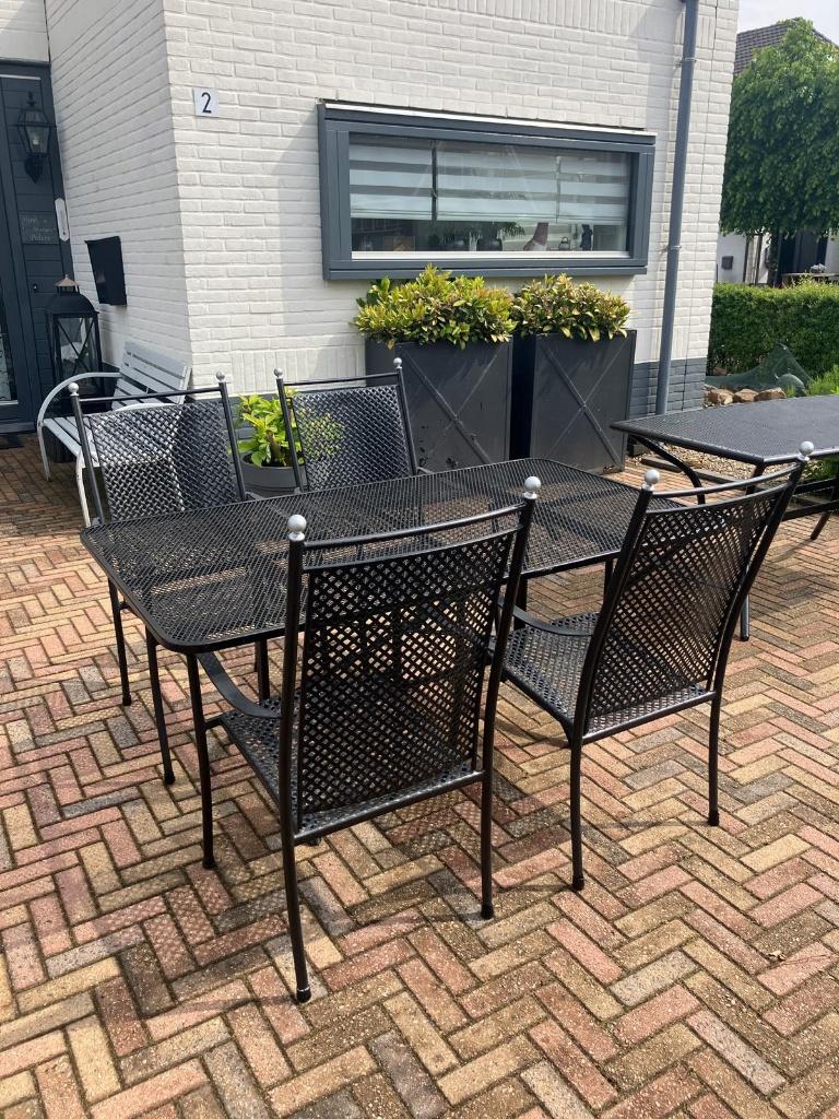Tuinset 4 Kettler Royal Garden Excelsior stoelen + klaptafel, Ophalen, 4 zitplaatsen, Aluminium, Zo goed als nieuw