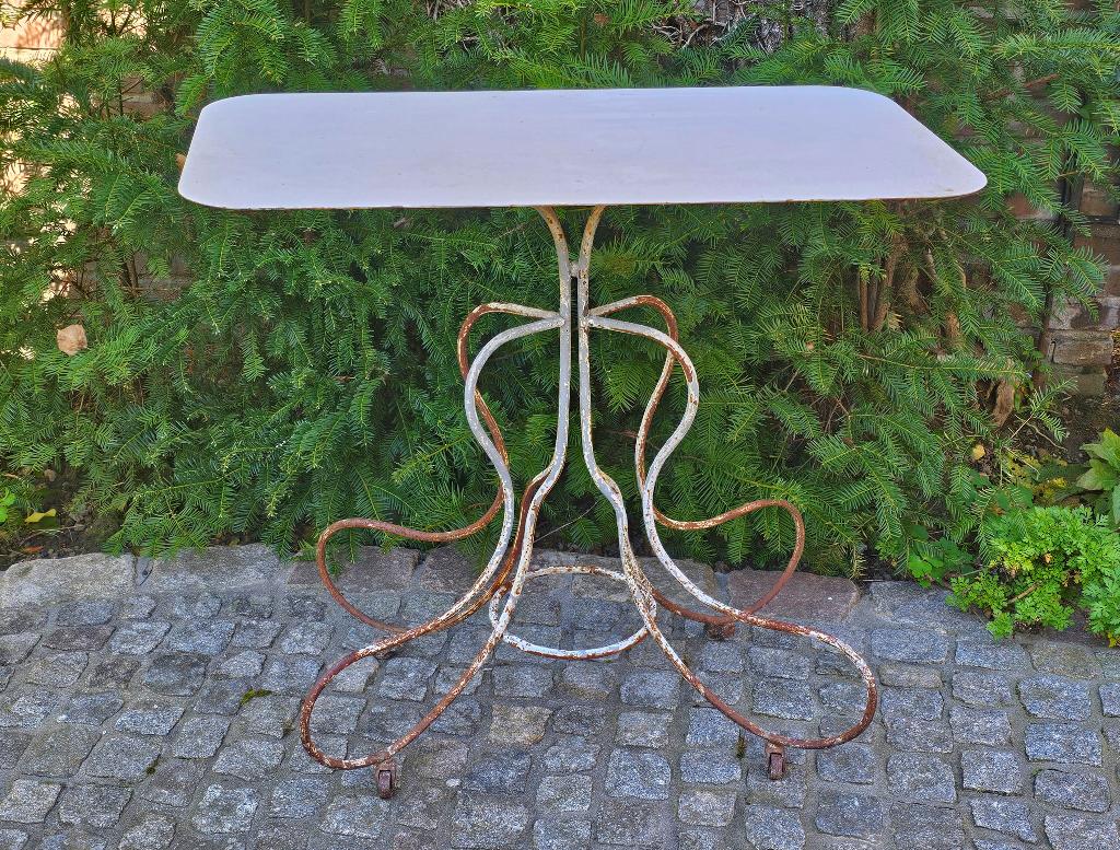 BIJZONDERE antieke Franse TUINTAFEL console tafel smeedijzer, Antiek en Kunst, Ophalen