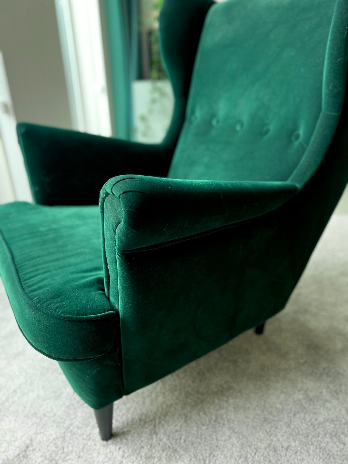 IKEA STRANDMON fauteuil – zo goed als nieuw, Ophalen, 75 tot 100 cm, Zo goed als nieuw, Stof