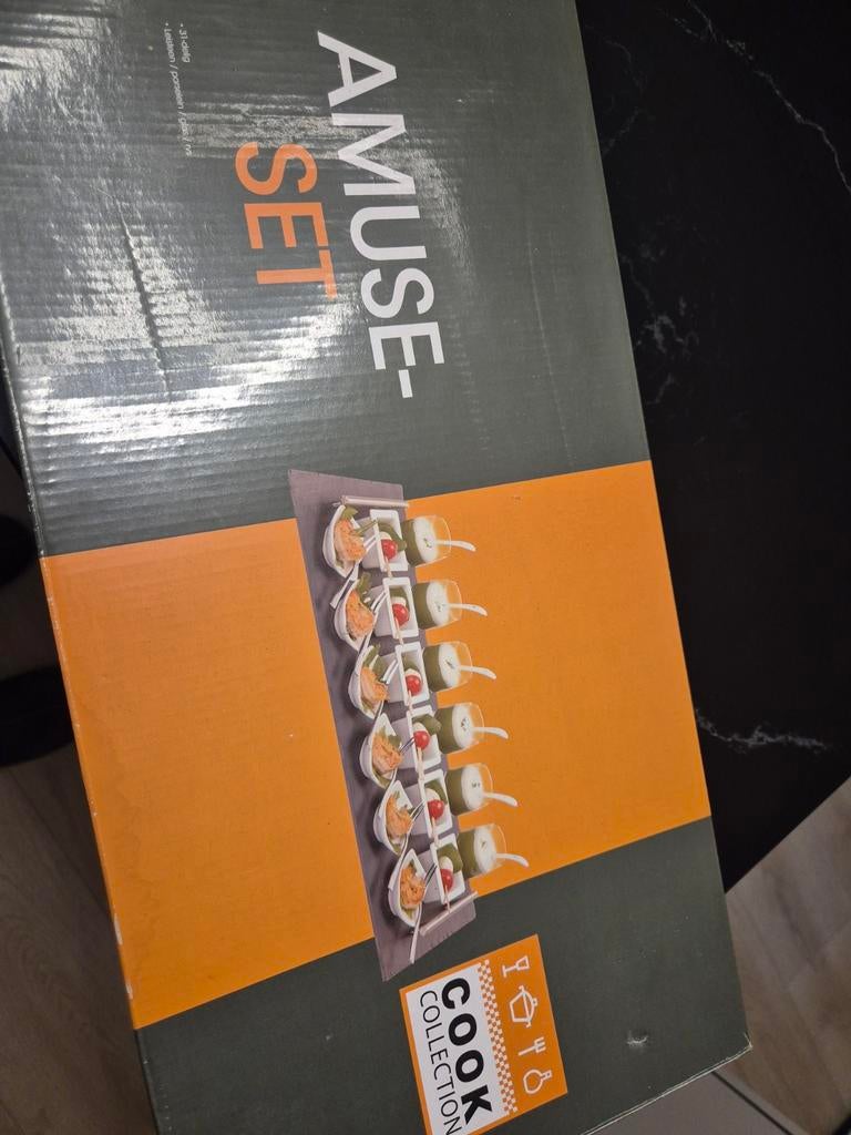 Amuse set - 6 glaasjes, 6 vierkante en 6 ovale bakjes, Ophalen, Nieuw, Wit, Overige merken