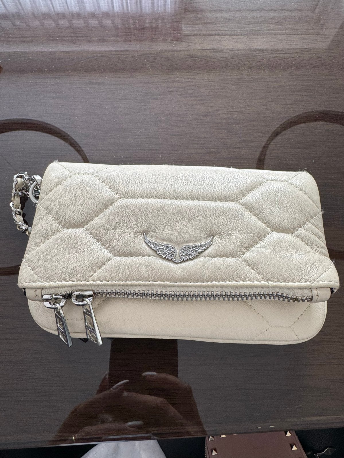 Zadig & Voltaire Rock Nano tasje - Crème, Ophalen of Verzenden, Zo goed als nieuw, Beige, Schoudertasje
