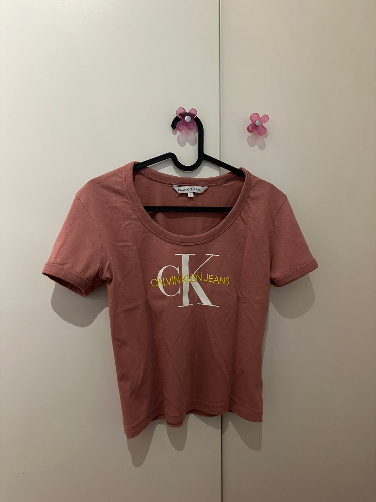 Shirt Calvin Klein S, Ophalen of Verzenden, Zo goed als nieuw, Korte mouw, Roze