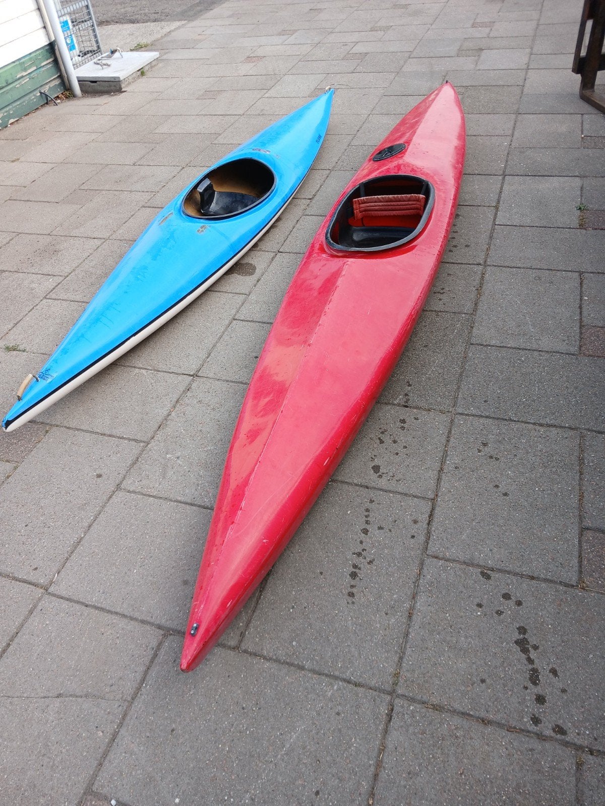 Blauwe 1-persoons kajak - Gebruikt, Watersport en Boten, Kajaks, Gebruikt, 1-persoons, Ophalen