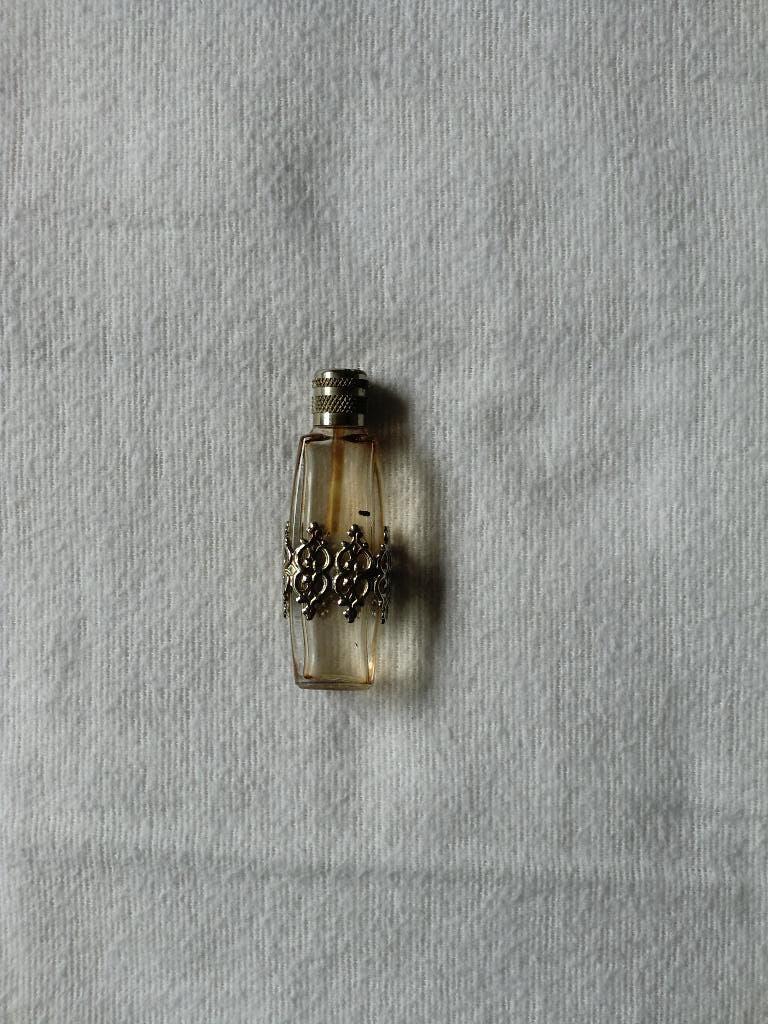 partumflesje met zilveren hartjes & zilverendopje & tester, Verzenden, Gebruikt, Miniatuur