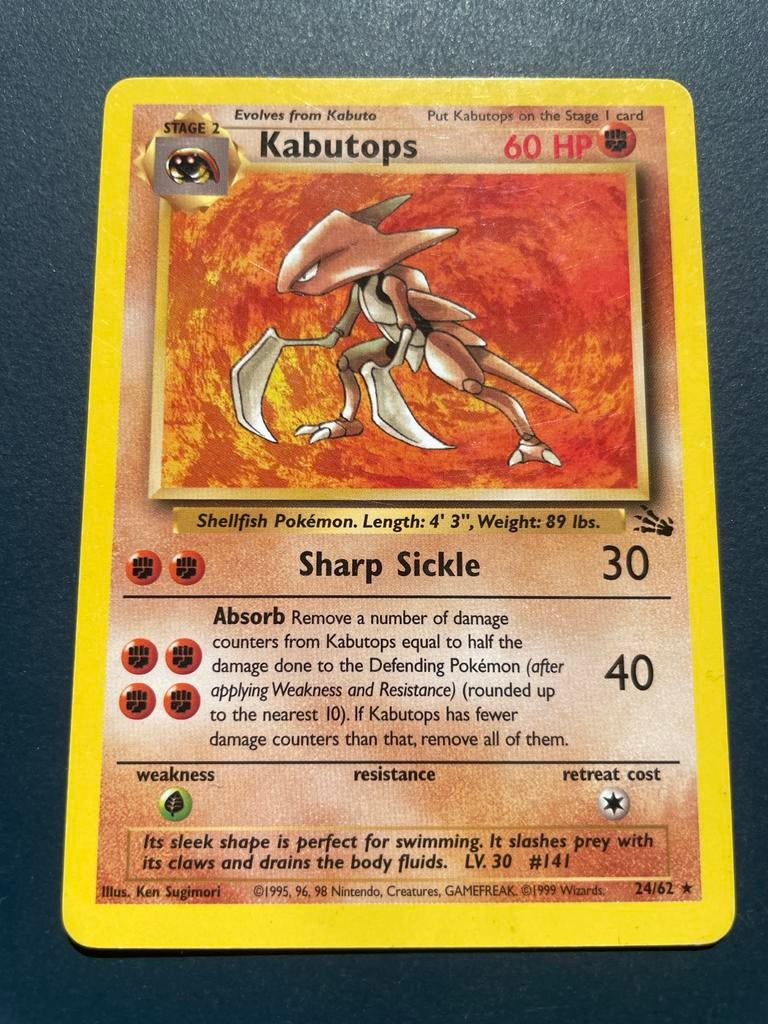 Pokémon kaart Kabutops, Ophalen of Verzenden, Gebruikt, Losse kaart
