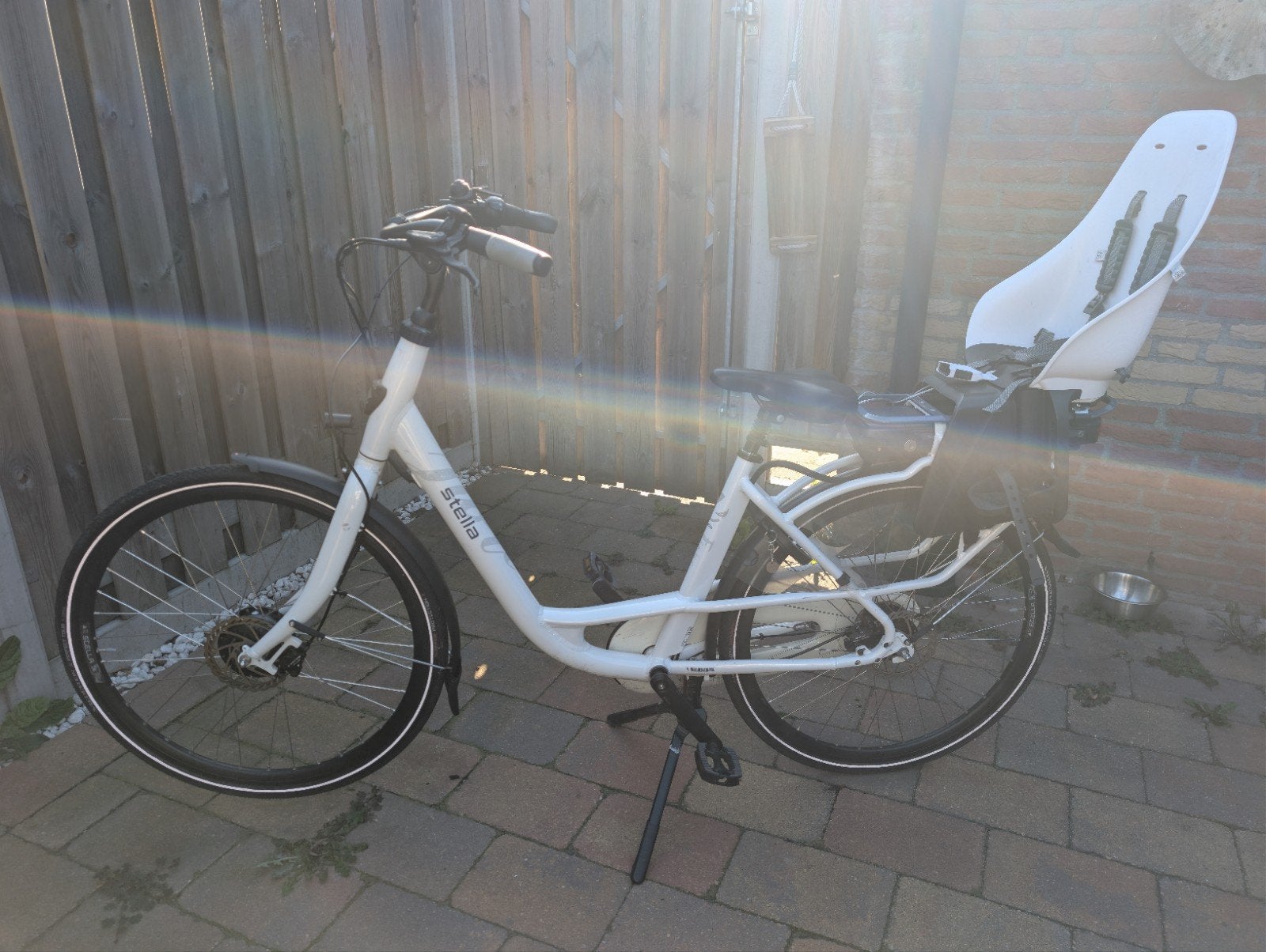 Stella Fiore elektrische moederfiets – 522 Wh accu – Nexus 7, Gebruikt, 50 tot 53 cm, Schijfrem, Dubbele standaard