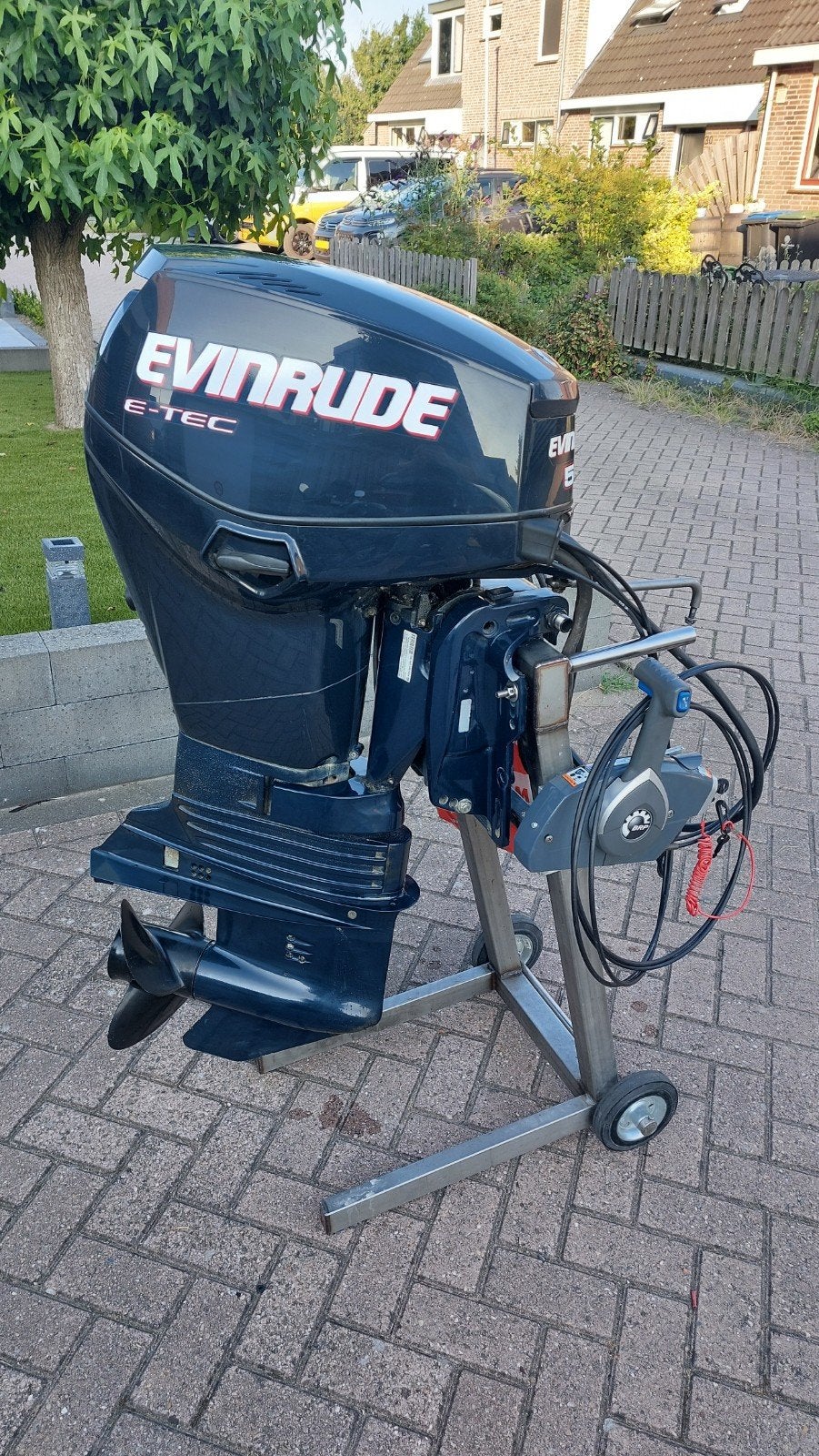 Bijna nieuw!! Evinrude 50 pk Etec langstaart super compleet, Ophalen, Elektrische start, Zo goed als nieuw, 30 pk of meer