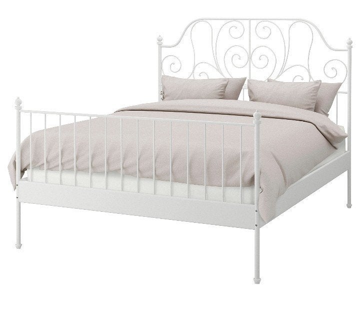 IKEA Leirvik bed, Ophalen, Gebruikt, Wit, Tweepersoons