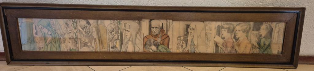 Jan Toorop prenten in lijst, heel oud., Ophalen of Verzenden