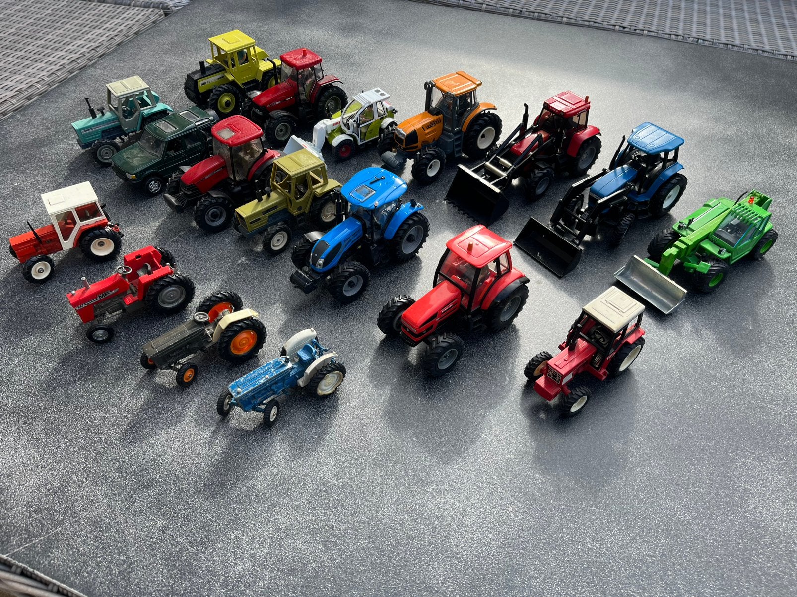 Partij tractors verrijkers auto Britains Ertl Solido Case, Ophalen of Verzenden, Gebruikt, Tractor of Landbouw, Britains