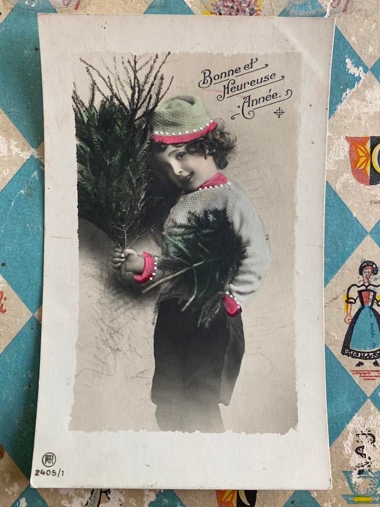 31-12-1911 Bonne Année - meisje met kersttakken, Ophalen of Verzenden, Voor 1920, Gelopen, Feest(dag)