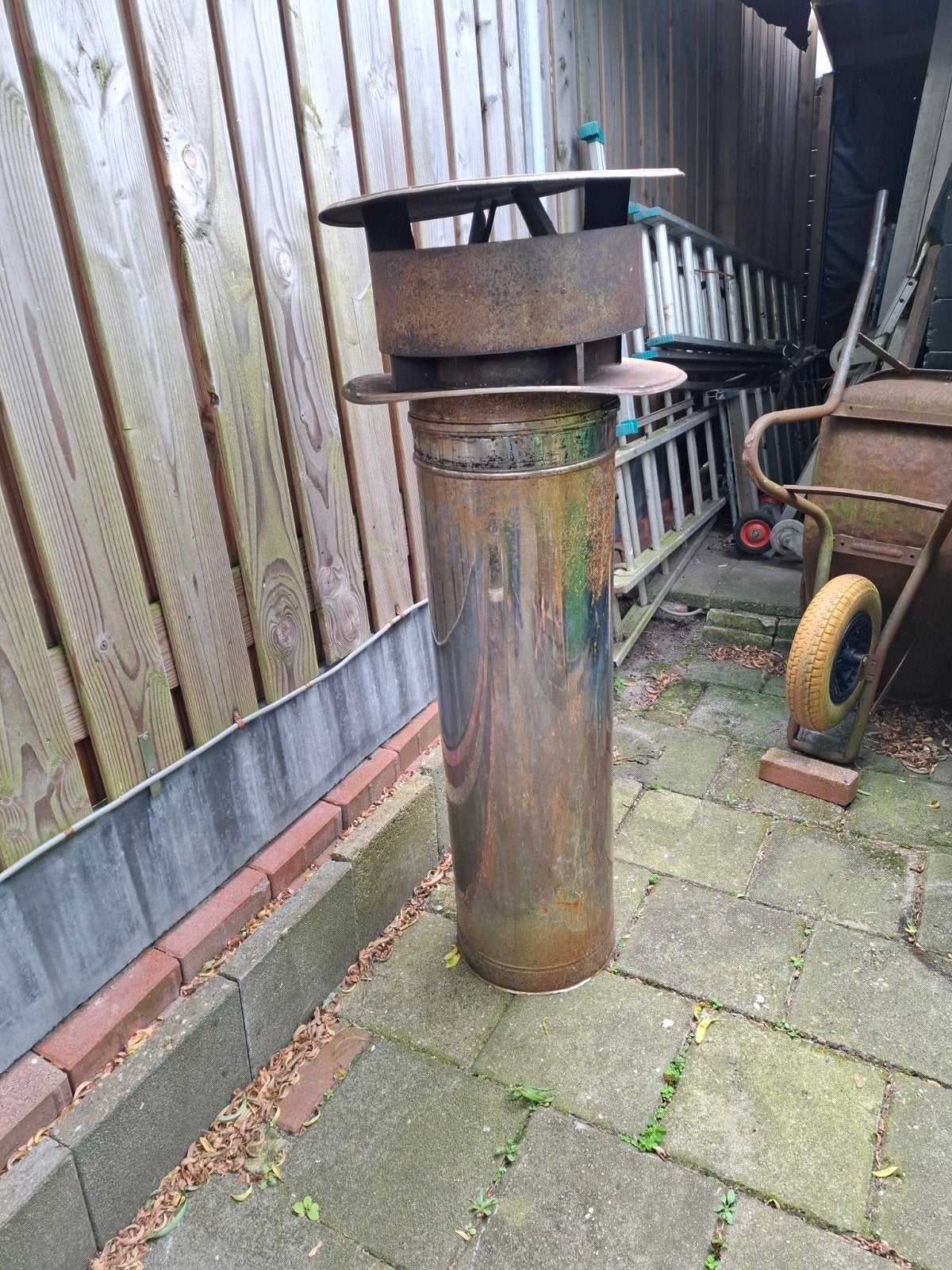 RVS Schoorsteenpijp met kap - 1 meter lang, 30 cm breed, Ophalen of Verzenden