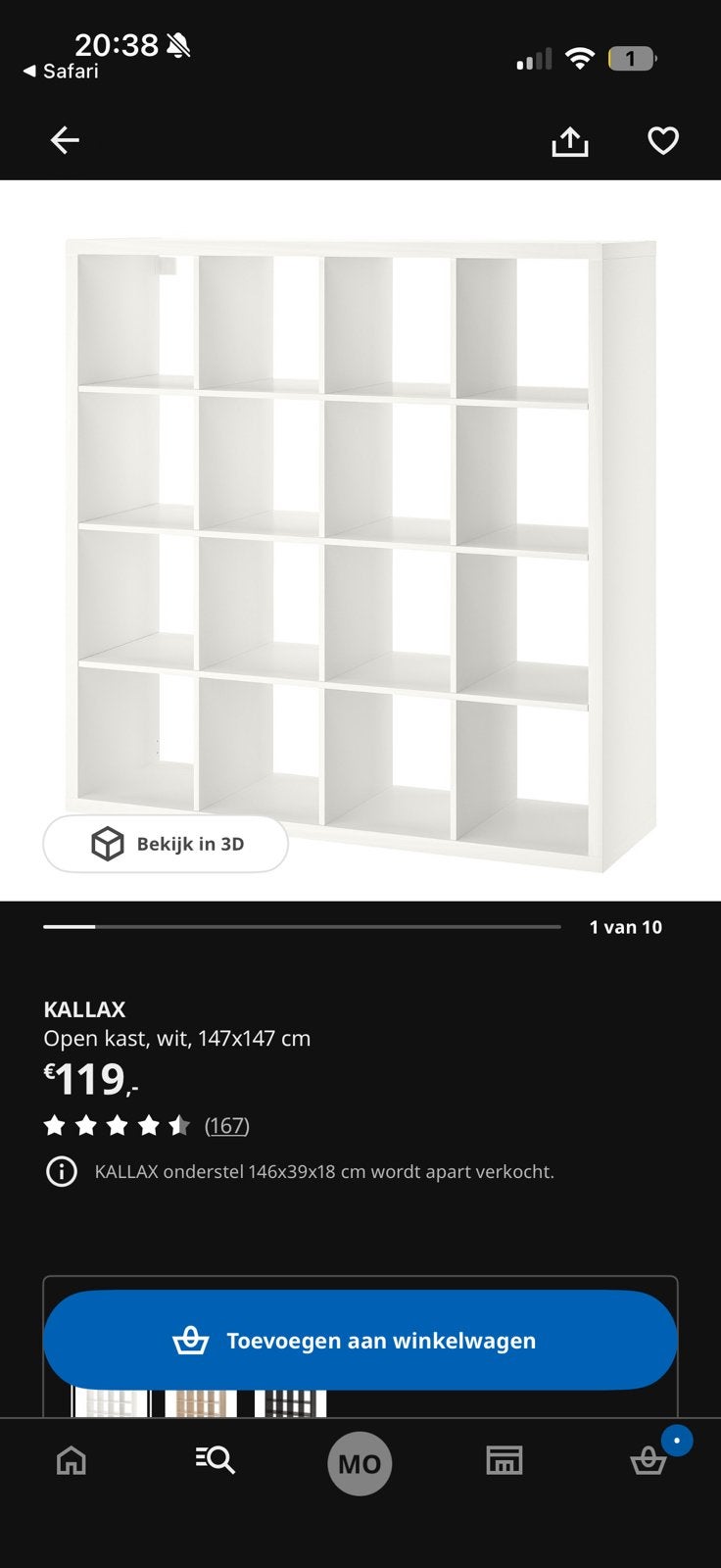 Kallax ikea, 4x4 vakken, Ophalen, Gebruikt, 100 tot 150 cm, 100 tot 150 cm