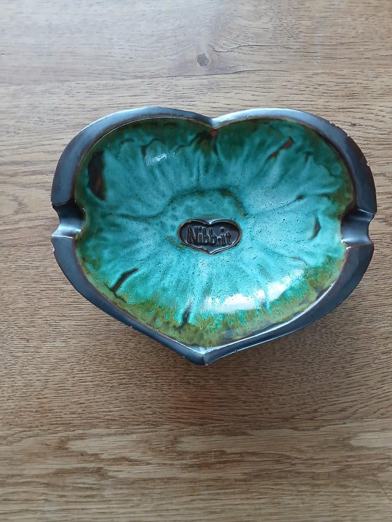 Vintage Nibbit Asbak - Keramiek met Groene Glazuur, Antiek en Kunst, Antiek | Keramiek en Aardewerk, Ophalen of Verzenden