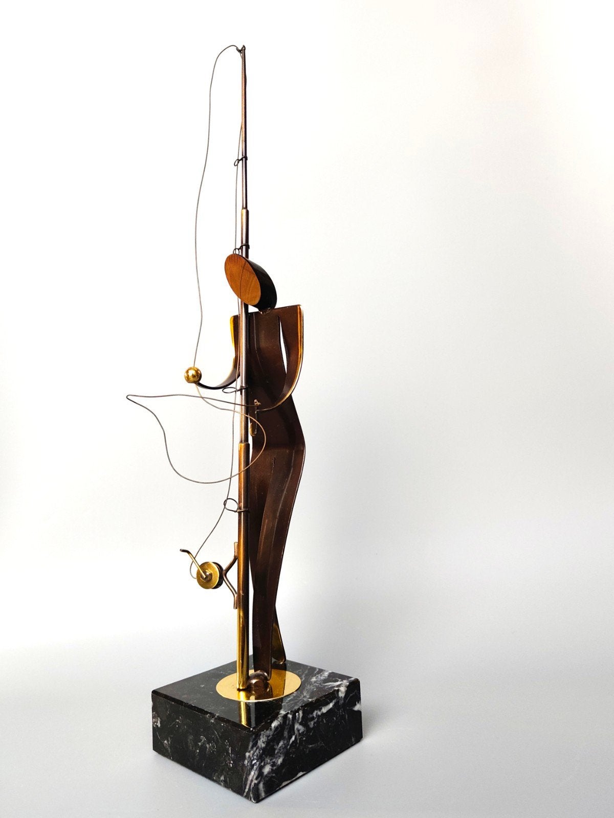 Sculptuur van een visser vintage Mid Century design modernis, Verzenden