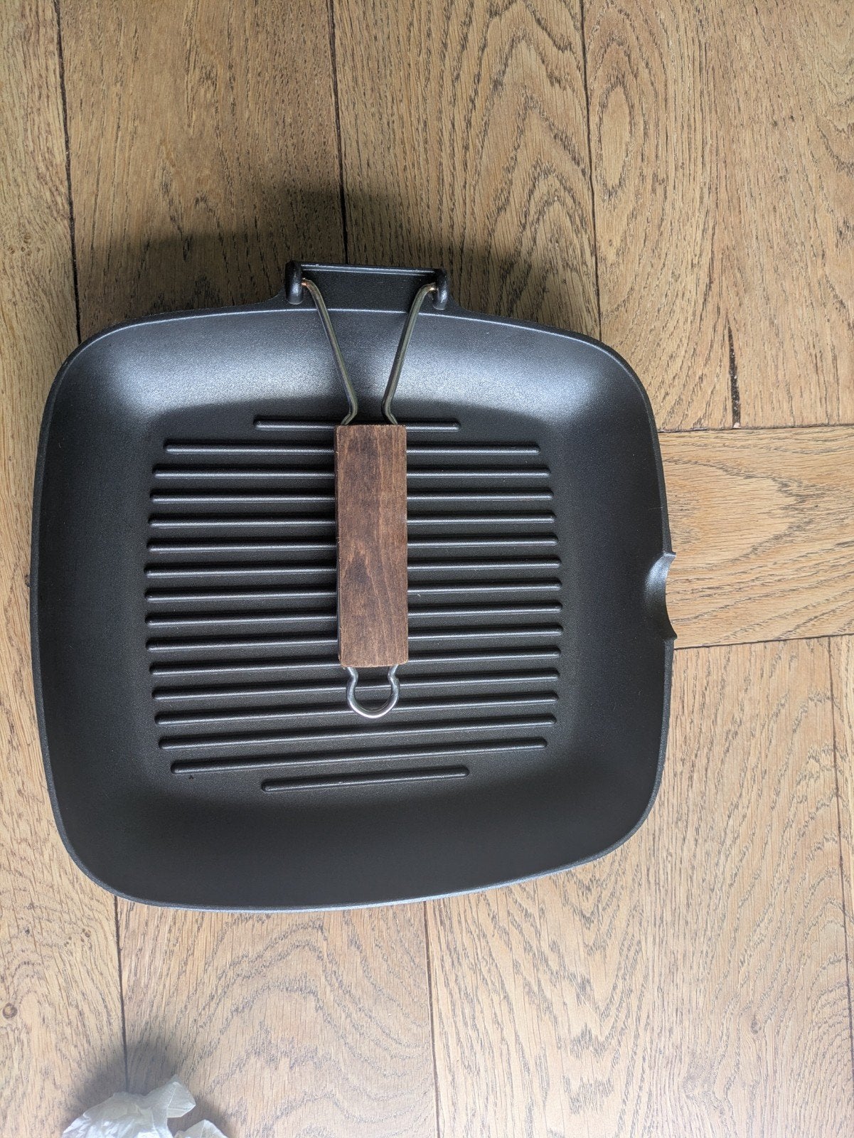 Grillpan Roch Guss - houten handvat, 30x27 cm, Ophalen of Verzenden, Gebruikt, Overige materialen