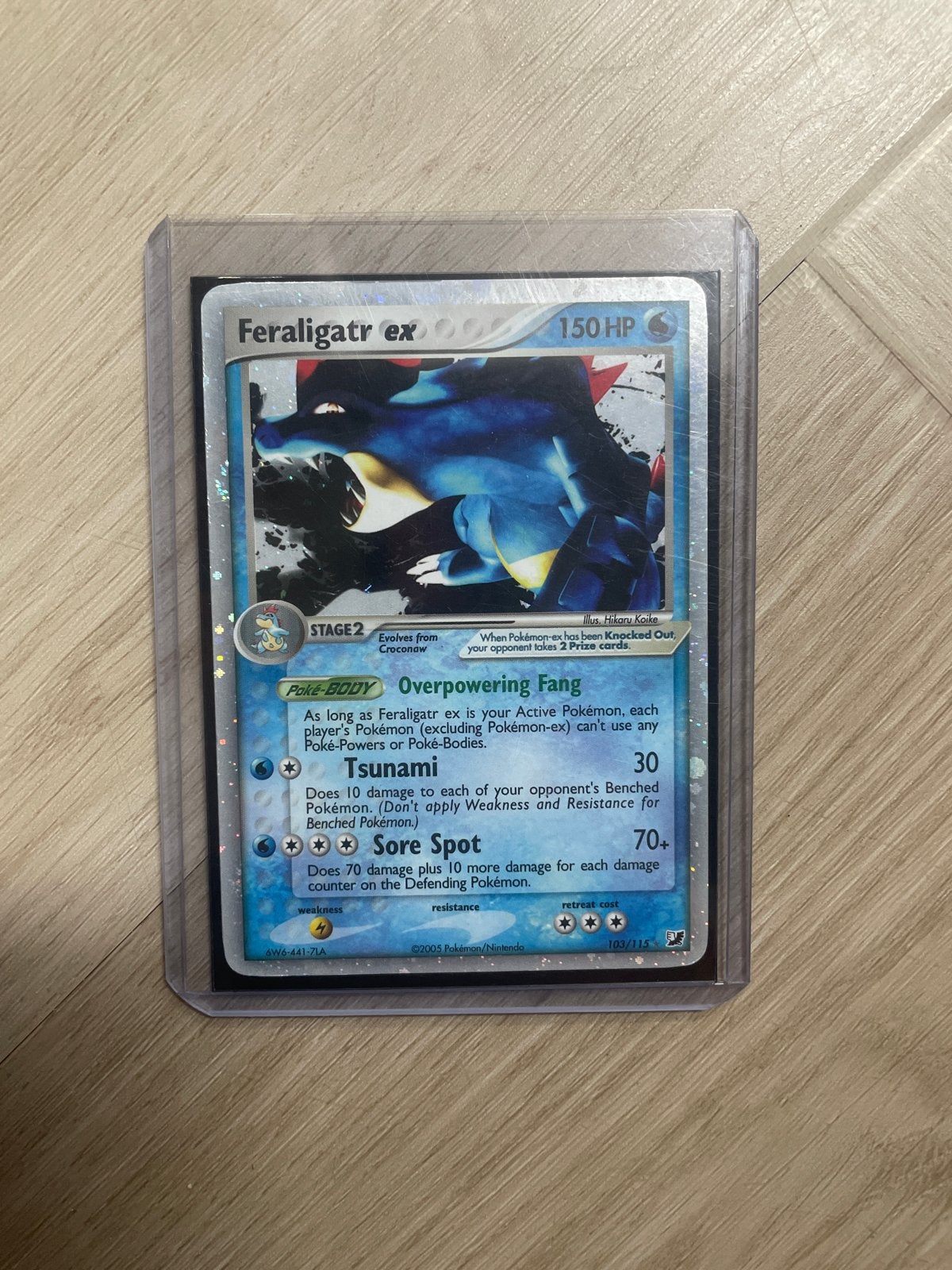 Feraligatr ex 103/115 - Holo Rare Pokémon Kaart, Ophalen of Verzenden, Zo goed als nieuw, Losse kaart, Foil