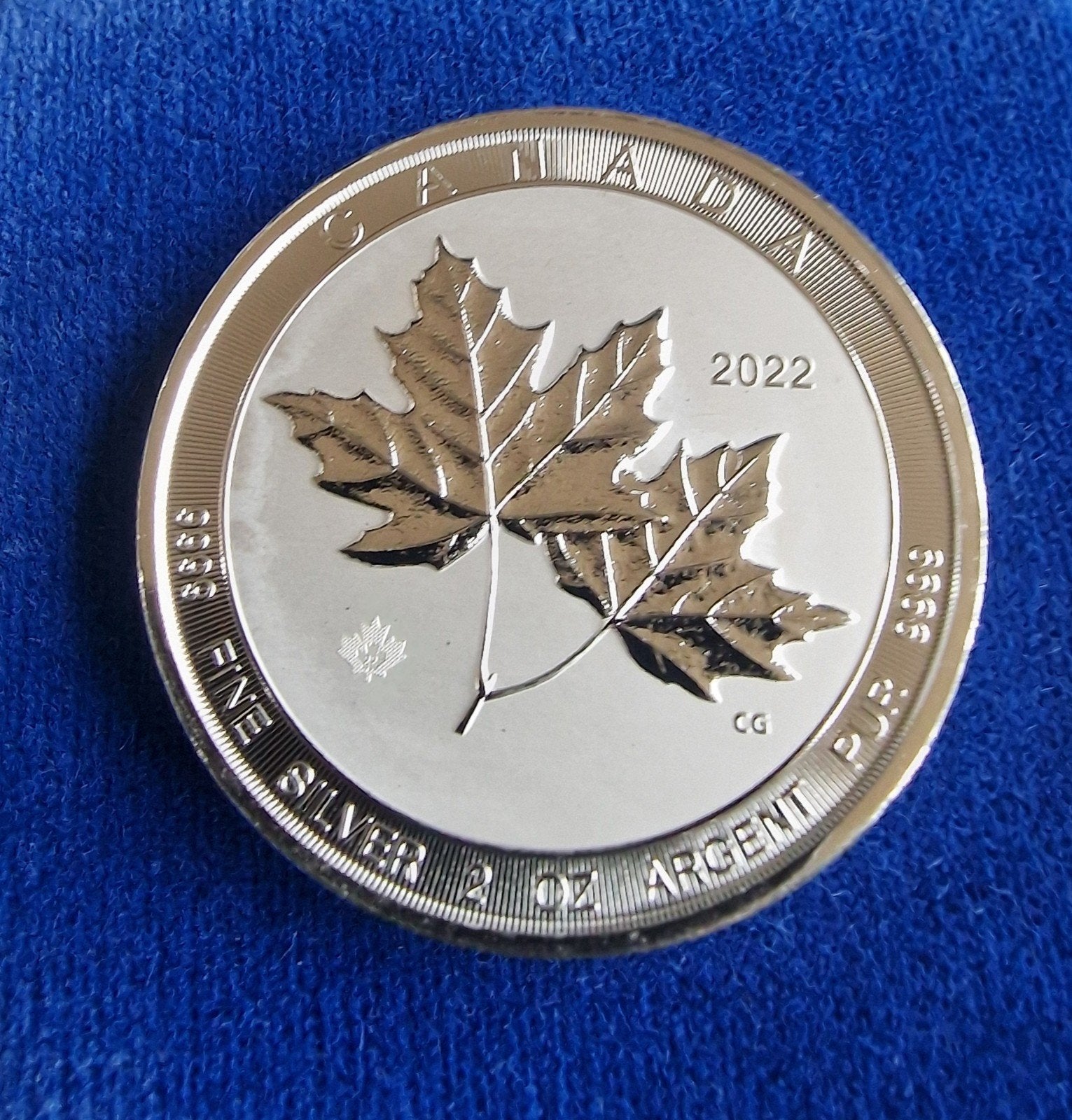 2 oz CANADESE TWIN/MAPLE LEAF 2022., Postzegels en Munten, Edelmetalen en Baren, Ophalen of Verzenden, Zilver