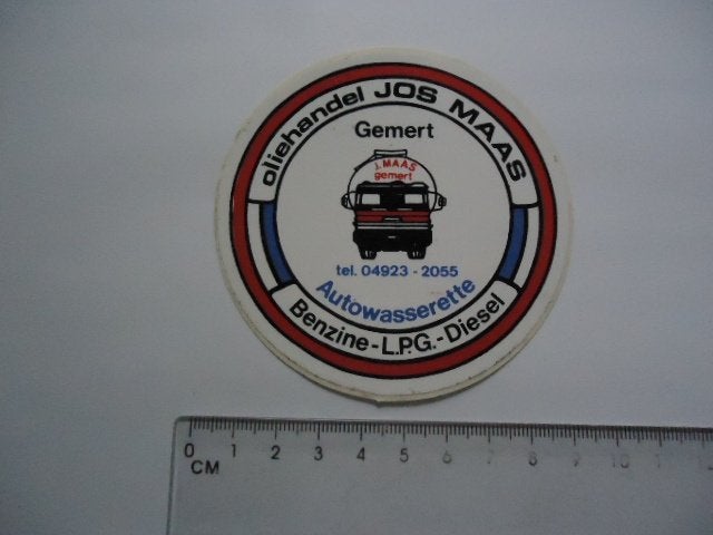 sticker oud Gemert JOS MAAS truck oliehandel retro auto was, Verzenden, Zo goed als nieuw, Bedrijf of Vereniging