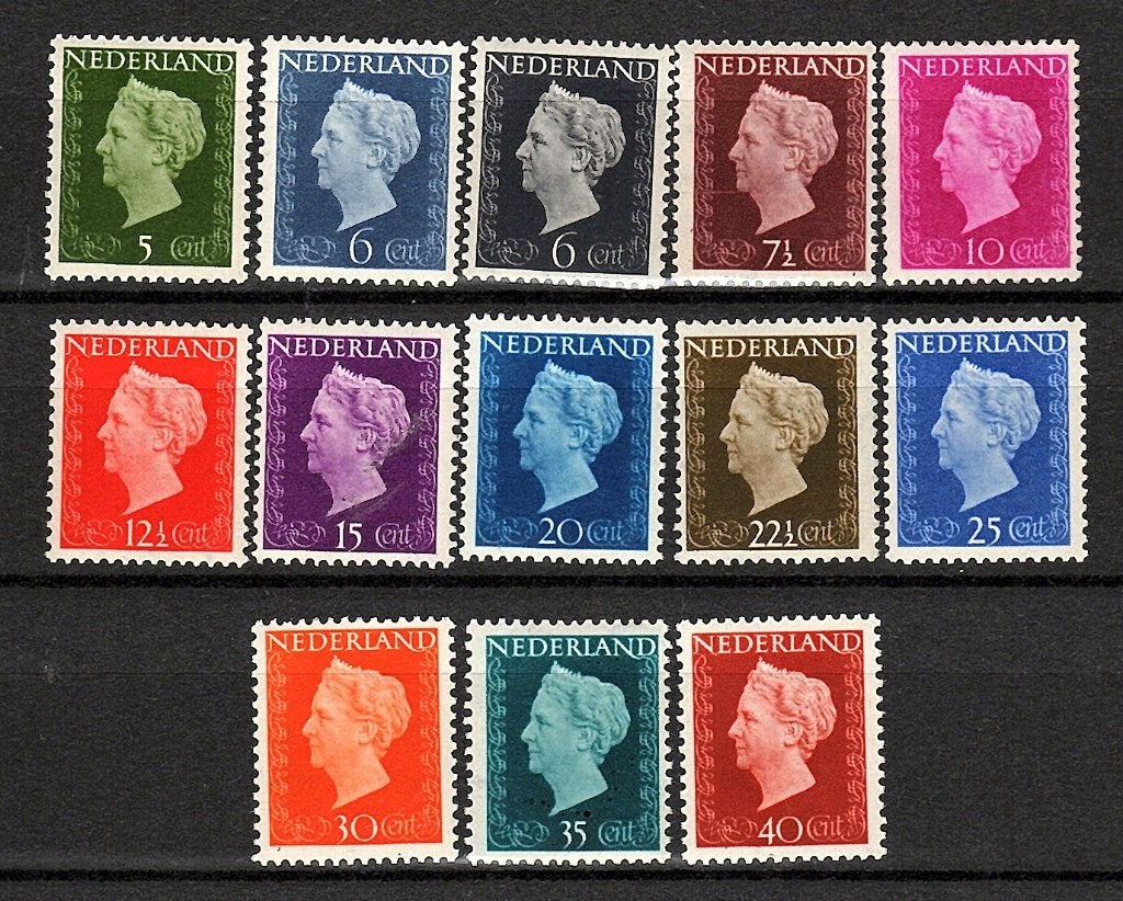 972 nvph 474-486 koningin wilhelmina1947 postfris zie scan., Postzegels en Munten, Postzegels | Nederland, Ophalen of Verzenden