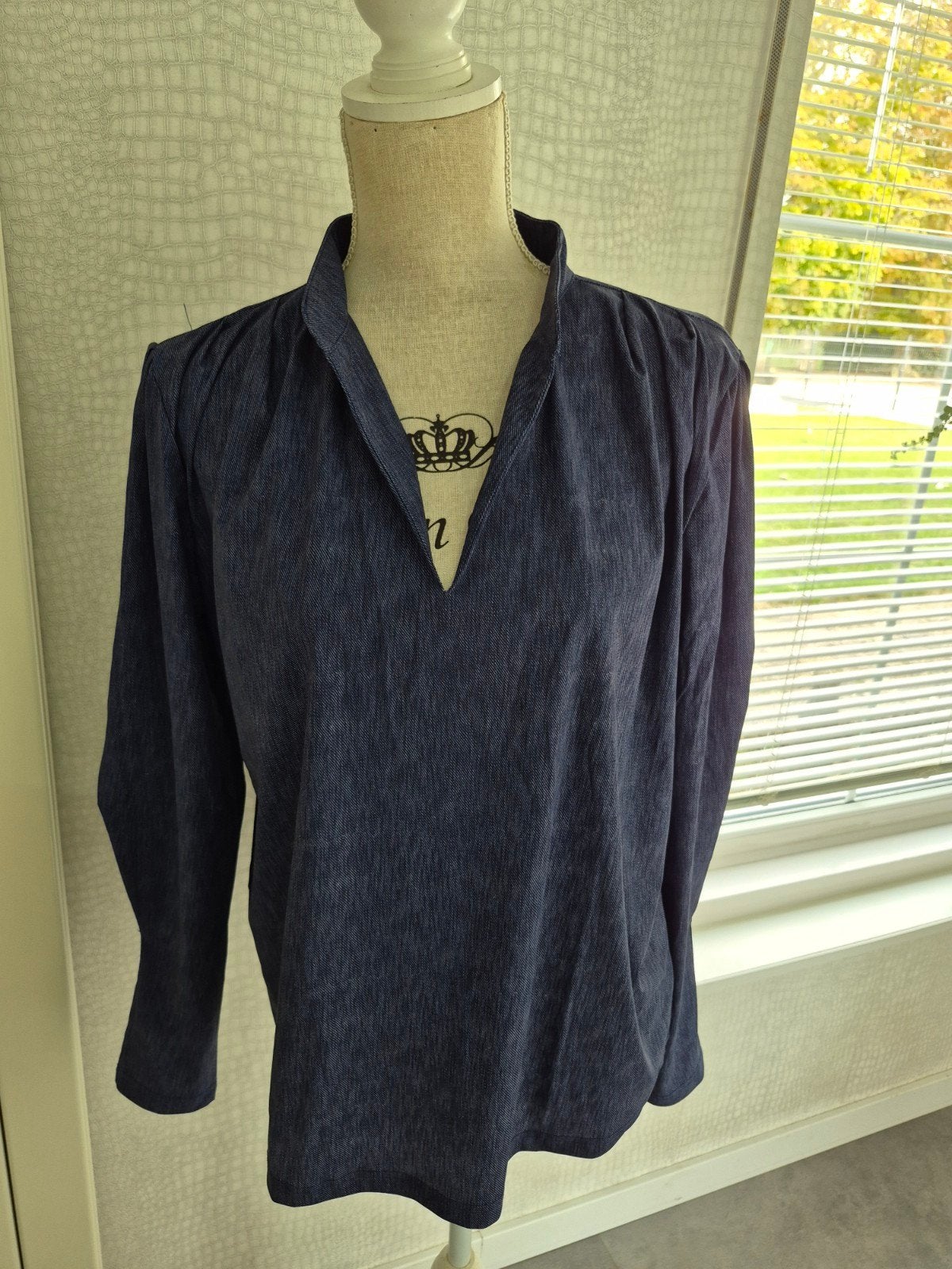Miacazz Dieke travelstof top XXL, Blauw, Maat 46/48 (XL) of groter, Ophalen of Verzenden, Lange mouw
