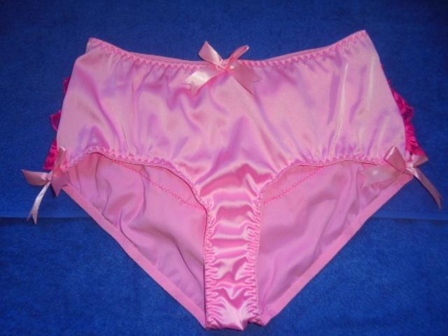 satijn sissy slipje (kan ook voor de heren), Verzenden, Roze, Slip