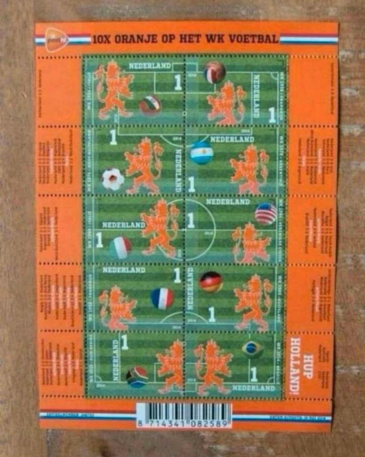 2014 Vel Oranje op het WK Voetbal NVPH V3187-3196 Postfris., Postzegels en Munten, Ophalen of Verzenden, Na 1940, Postfris
