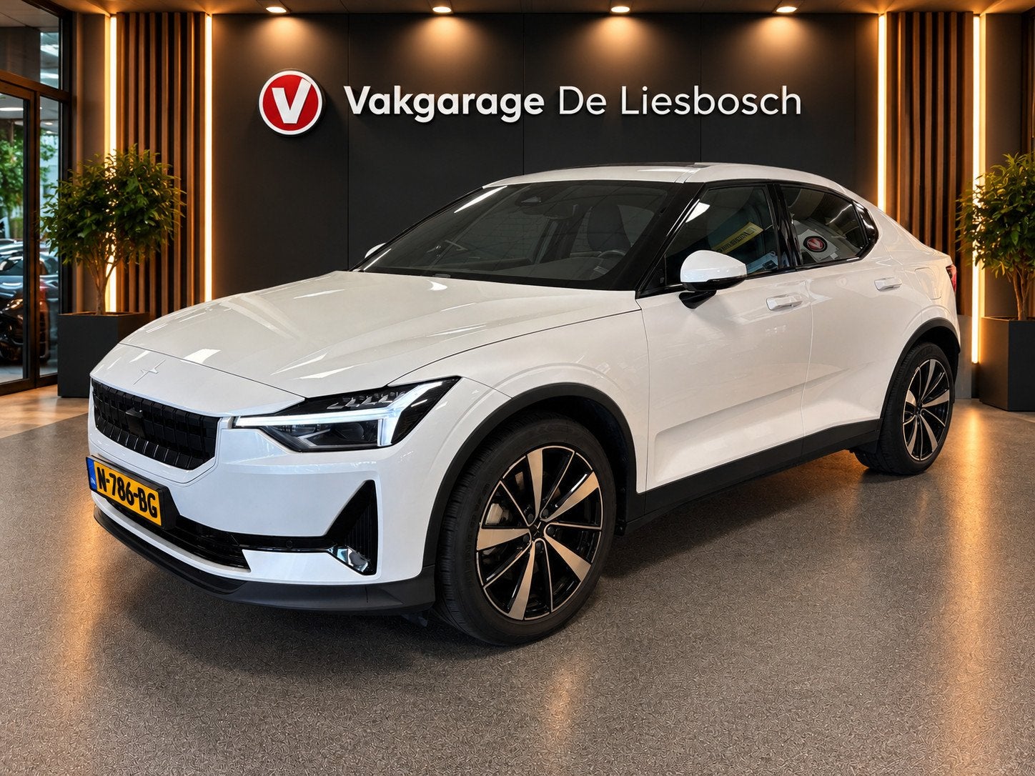 Polestar 2 Long Range Single Motor 78 kWh/pano/trekhaak/harm, Auto's, Gebruikt, 1969 kg, Wit, Grijs
