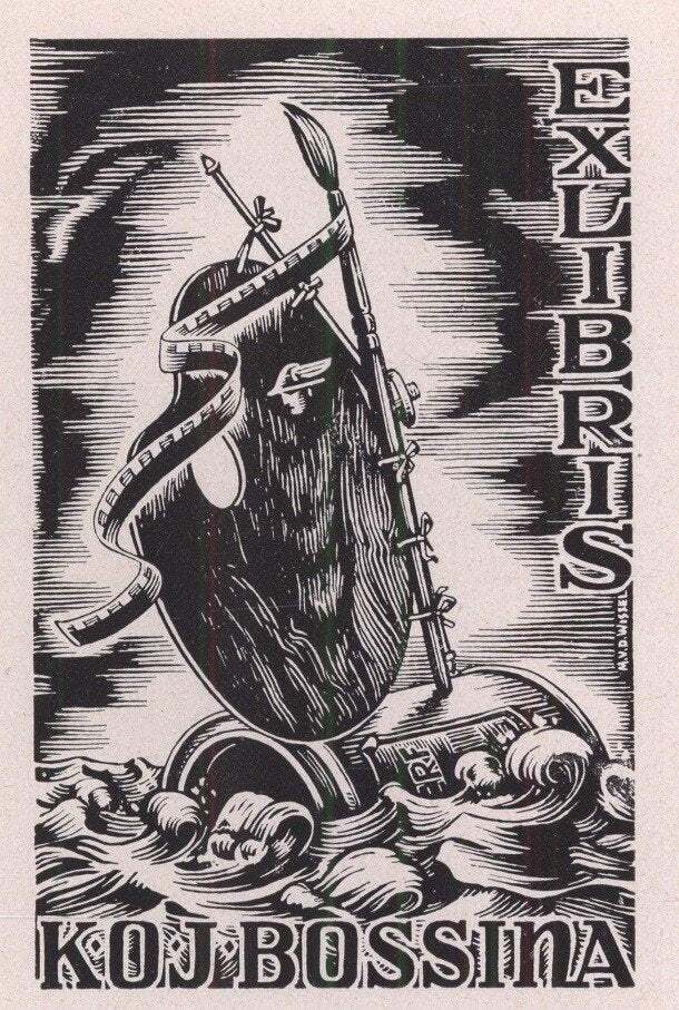 1166 Ex Libris Nederland : Max van den Wissel, z.j., Antiek en Kunst, Kunst | Etsen en Gravures, Verzenden, Ex libris