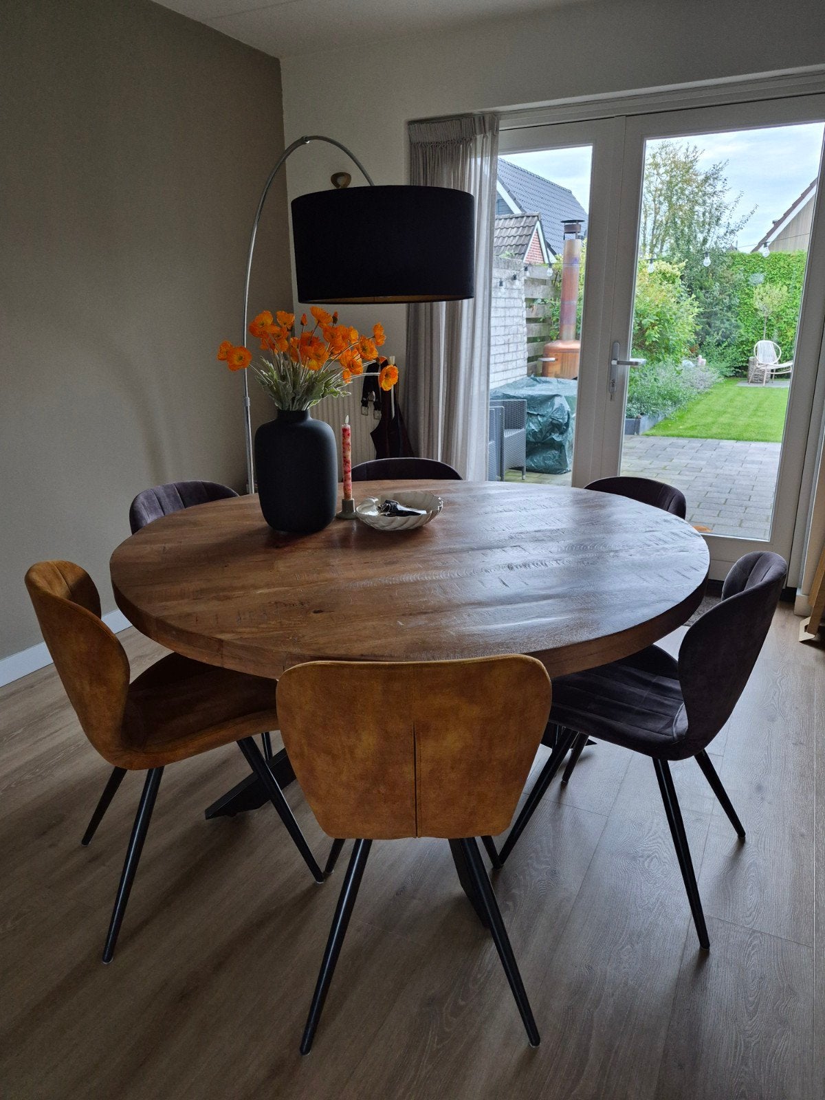 6 prachtige velvet eetkamerstoelen, Ophalen, 50 tot 100 cm, 50 tot 100 cm, Zo goed als nieuw