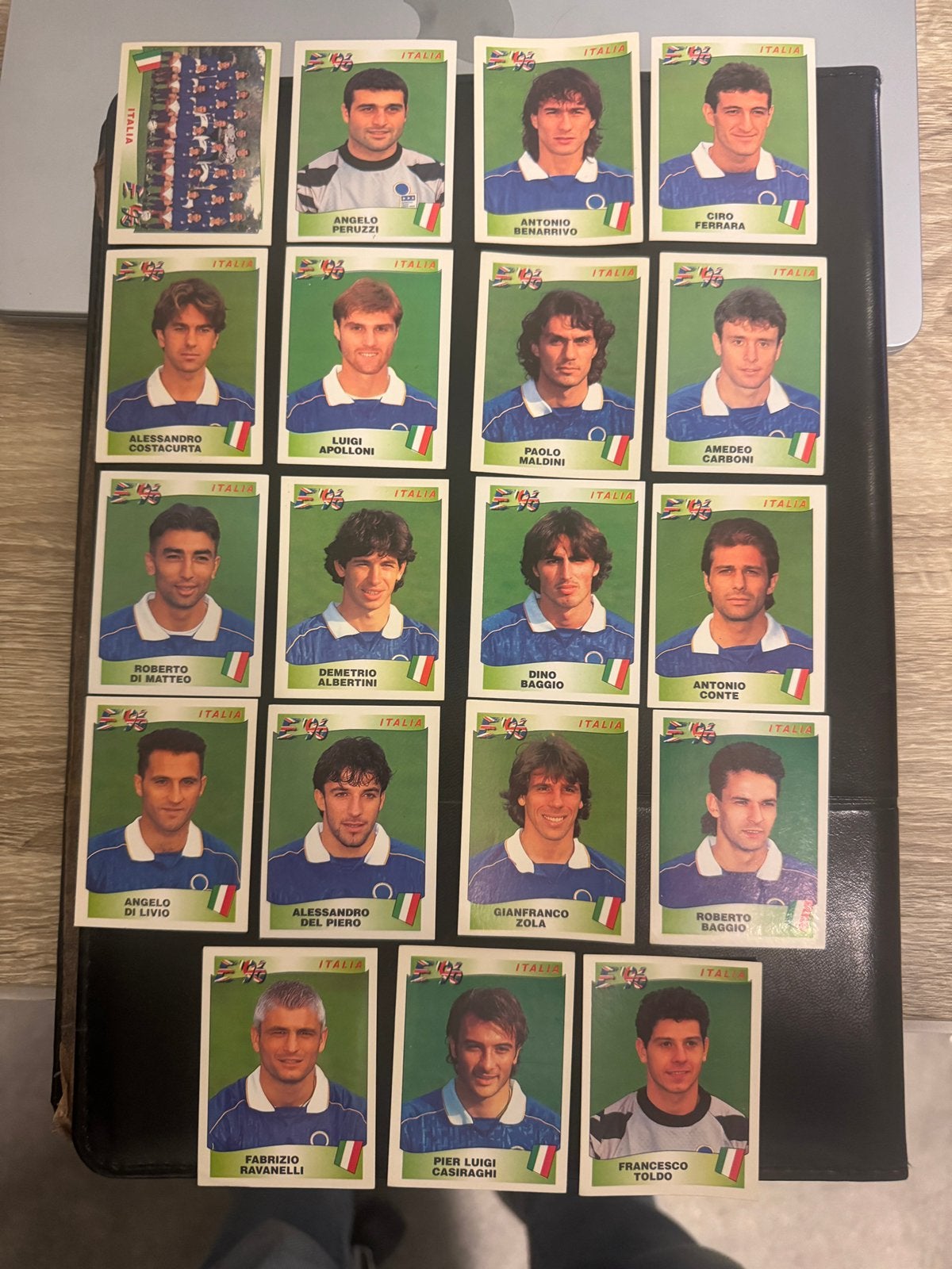 19 Panini EURO 96 plaatjes team Italy, Ophalen of Verzenden, Zo goed als nieuw, Buitenlandse clubs, Poster, Plaatje of Sticker