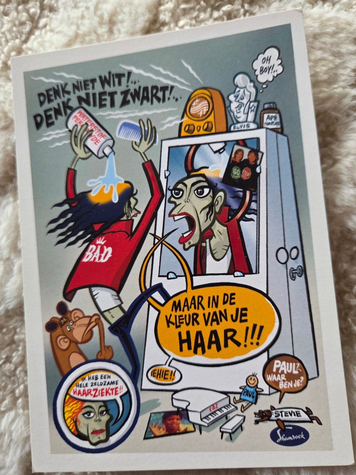 Vintage Boomerang Ansichtkaart - Actieweek Tegen Racisme, Verzamelen, Verzenden, 1980 tot heden, Ongelopen, Politiek en Historie