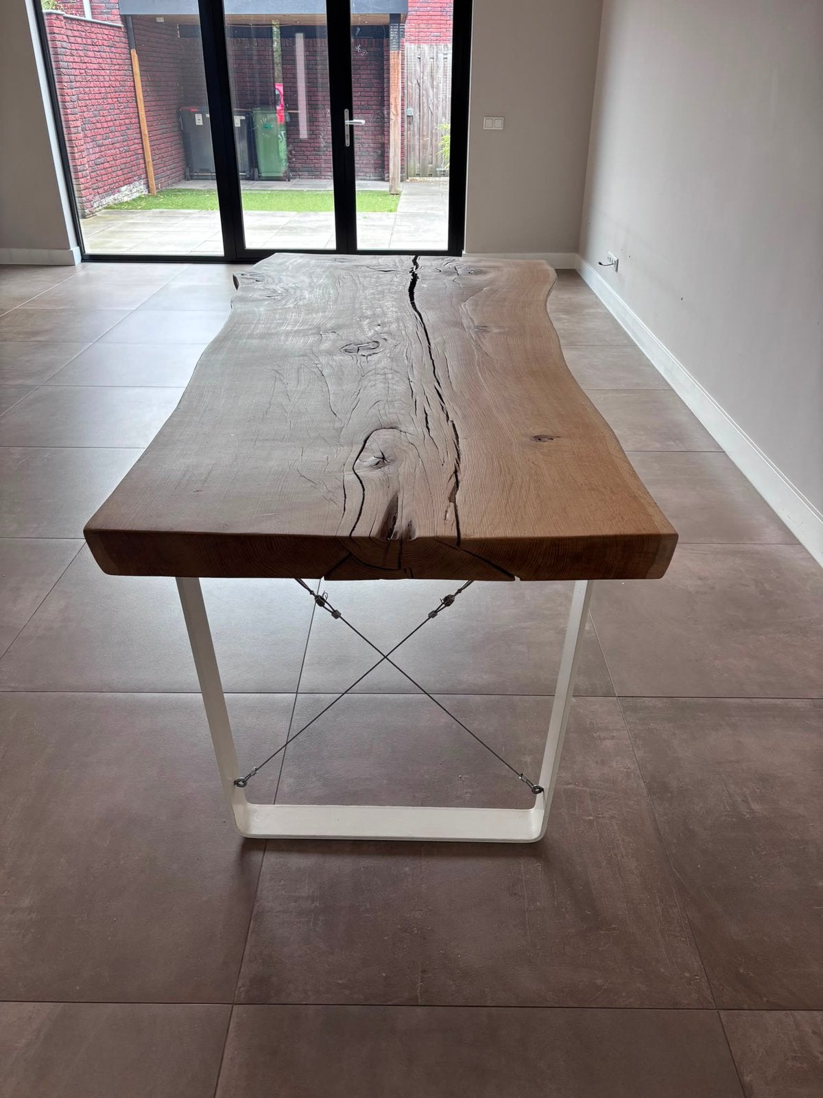 Boomstamtafel zo goed als nieuw, Ophalen, 200 cm of meer, 50 tot 100 cm, Zo goed als nieuw
