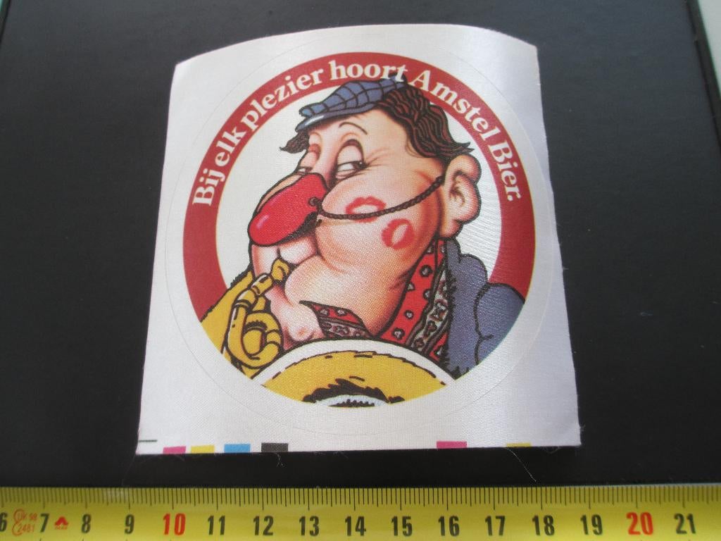 sticker Bij elk plezier hoort AMSTEL Bier Pils Carnaval, Ophalen, Zo goed als nieuw