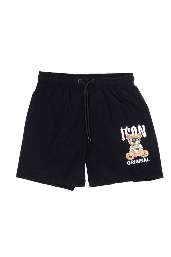 Heren Zwemshort met 'ICON' Beer Print, Kleding | Heren, Badmode en Zwemkleding, Onbekend, Zwart, Overige maten, Ophalen of Verzenden