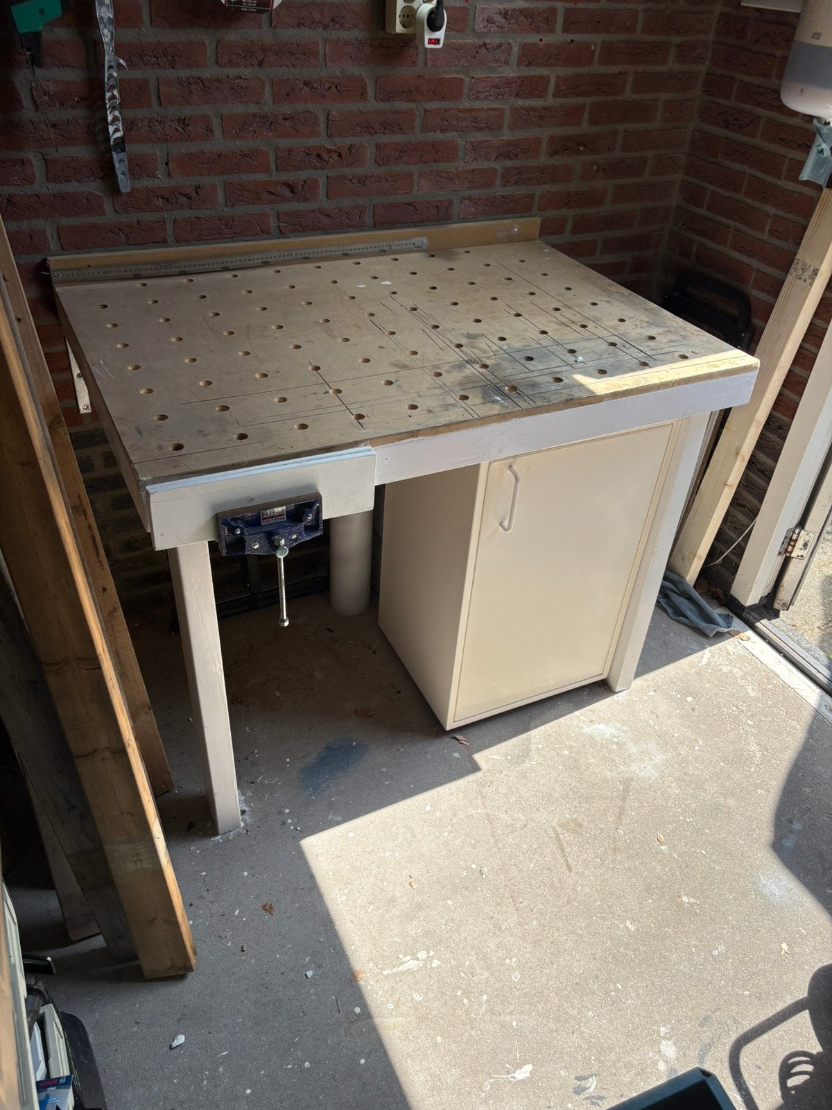 Mft 3 zelfbouw werkbank, Ophalen, Zo goed als nieuw, Rechthoekig, Hout