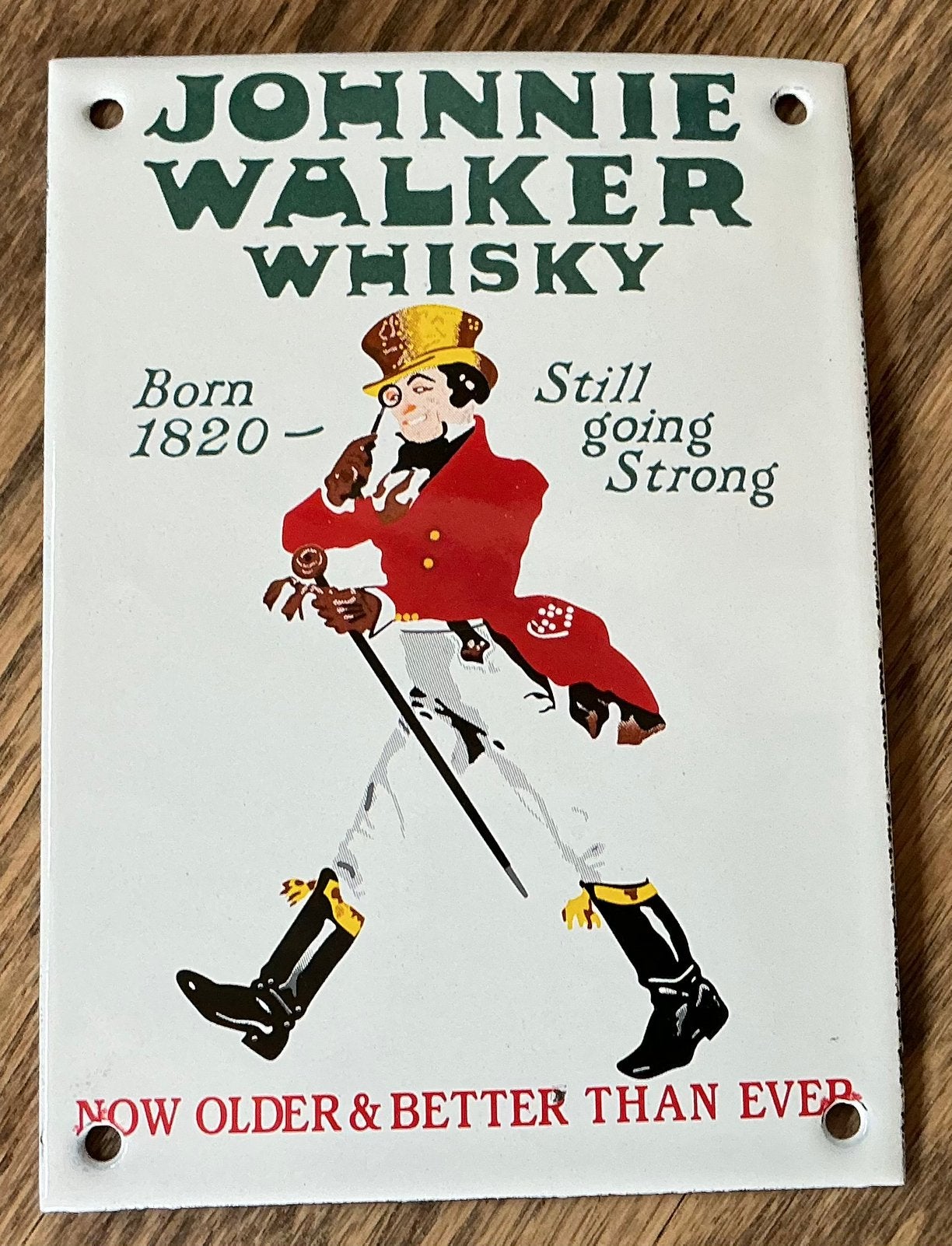 Emaille deurpostje Johnnie  Walker whisky, Ophalen of Verzenden, Gebruikt, Reclamebord