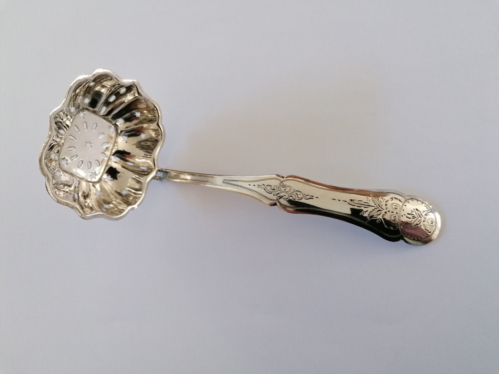 Antieke zilveren strooilepel, Ophalen of Verzenden