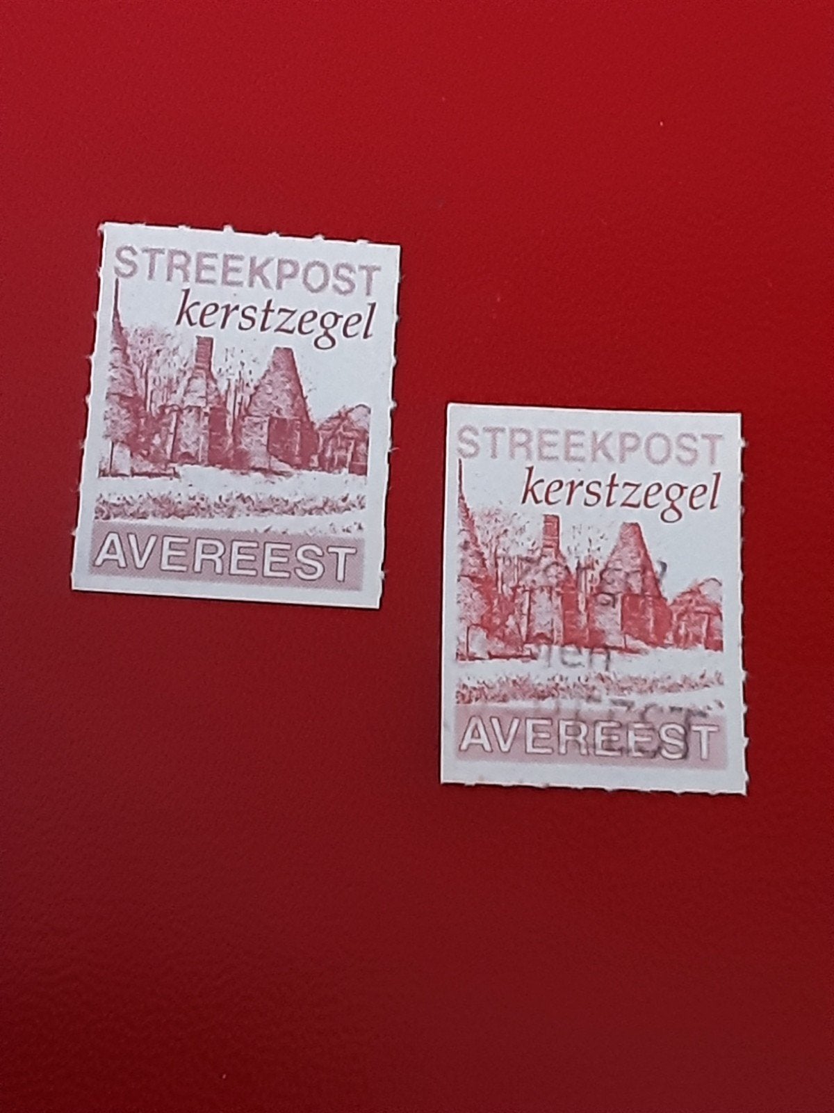Streekpost Avereest.  Kerstzegel  Purper en Rood ( gest), Ophalen of Verzenden