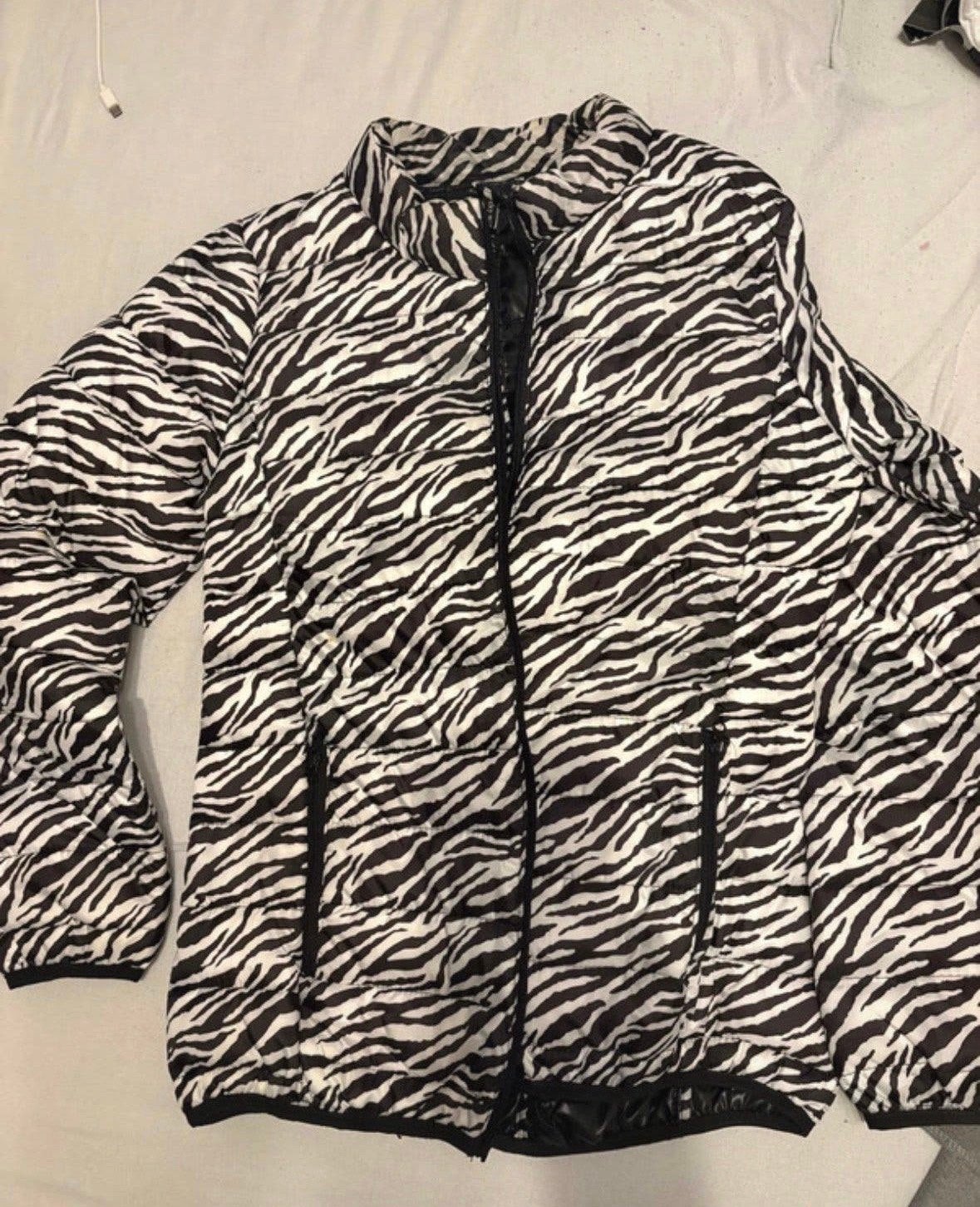 Jacky Mills Zebra Print Puffer Jas Maat L, Ophalen of Verzenden, Zo goed als nieuw, Maat 42/44 (L), Zwart