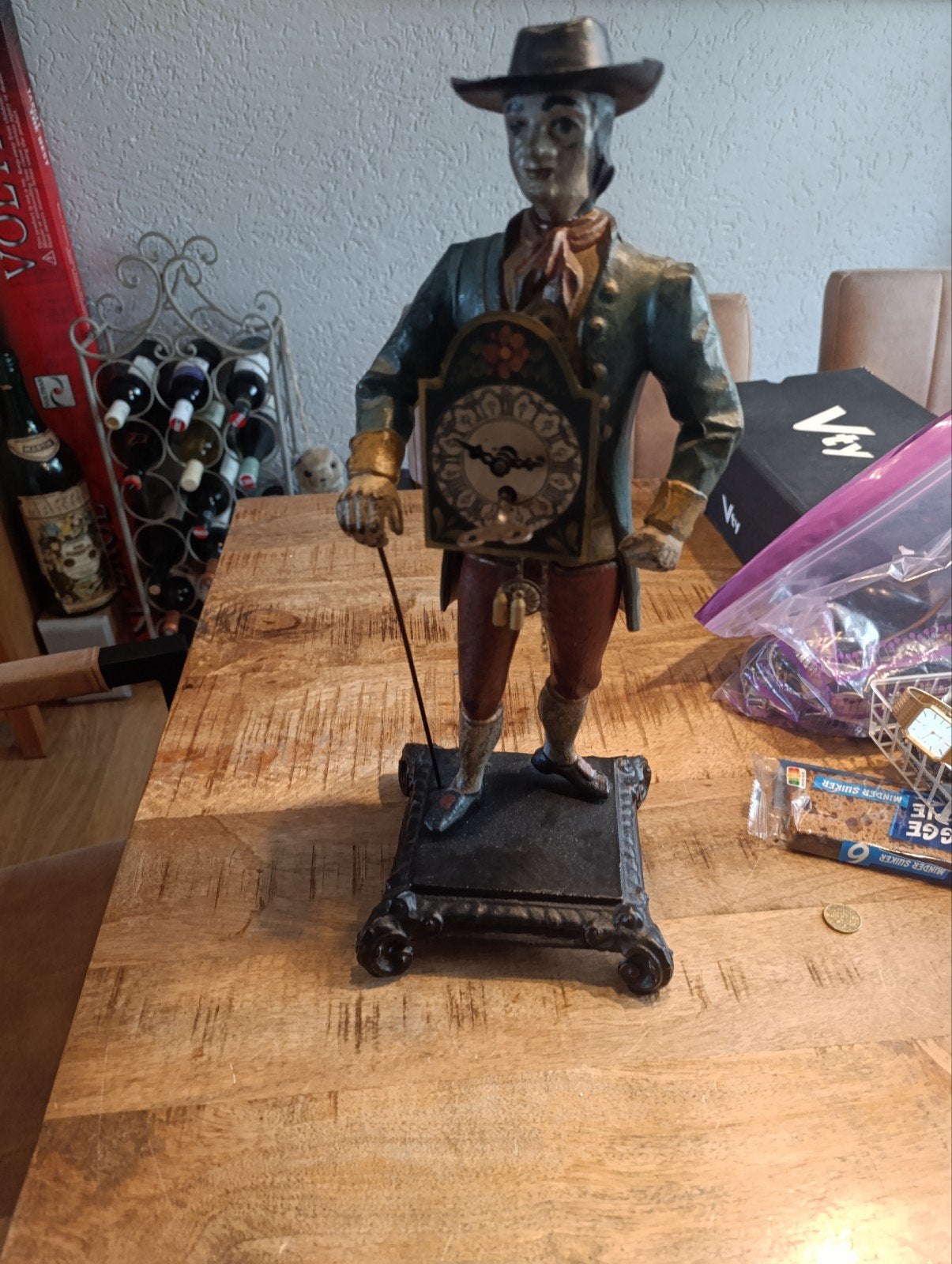 Mooi origineel klokkenmannetje met sleutel, Antiek en Kunst, Ophalen of Verzenden