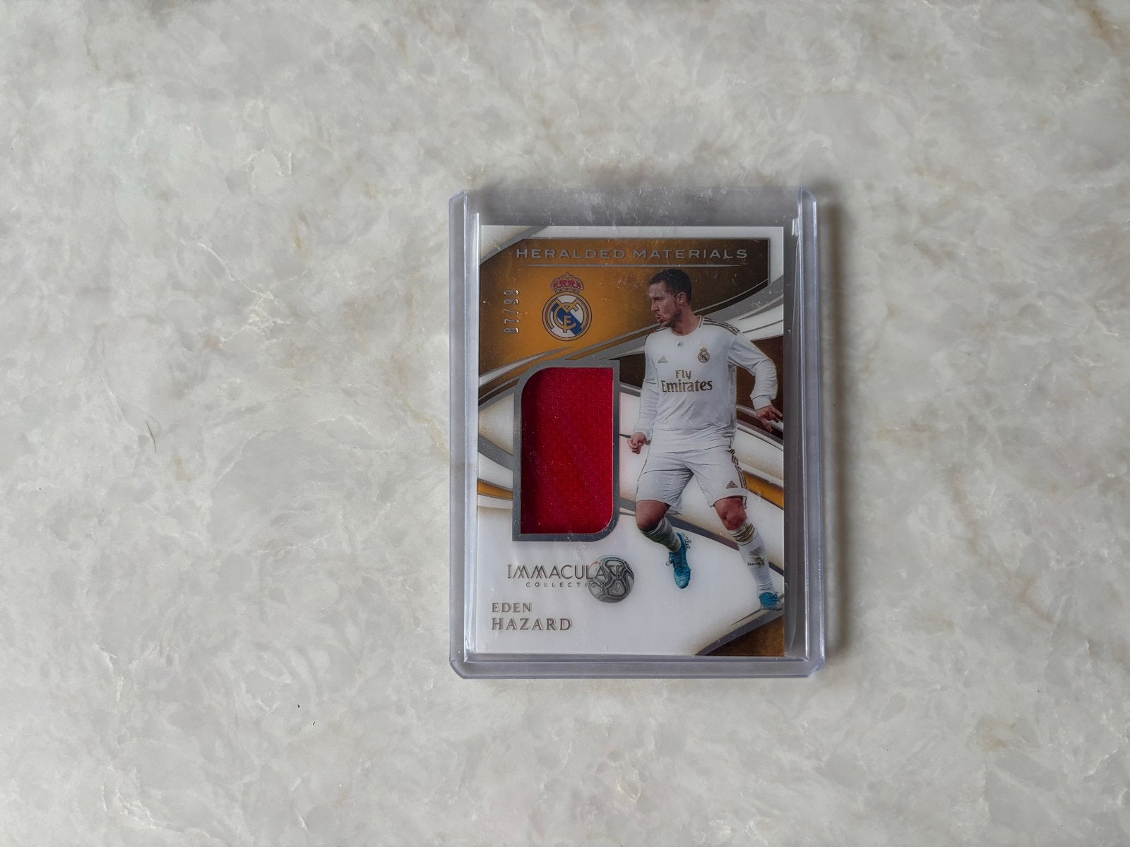 2020 Panini Immaculate Eden Hazard Match-worn Kaart /99, Ophalen of Verzenden, Zo goed als nieuw, Buitenlandse clubs, Spelerskaart