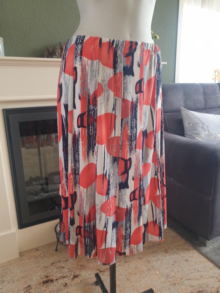Bassini mooie gekleurde rok blauw roze 40 M, Kleding | Dames, Maat 38/40 (M), Overige kleuren, Verzenden, Zo goed als nieuw