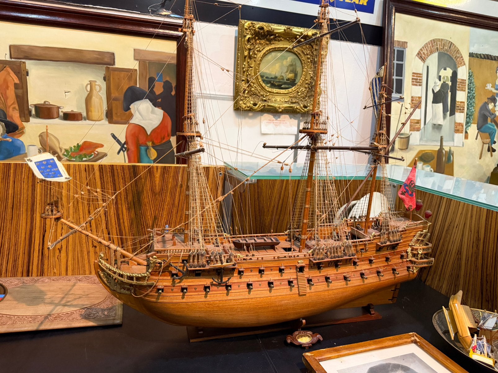 Scheepsmodel: 'Le Mirage', van een 17e-eeuws oorlogsschip, Antiek en Kunst, Ophalen of Verzenden