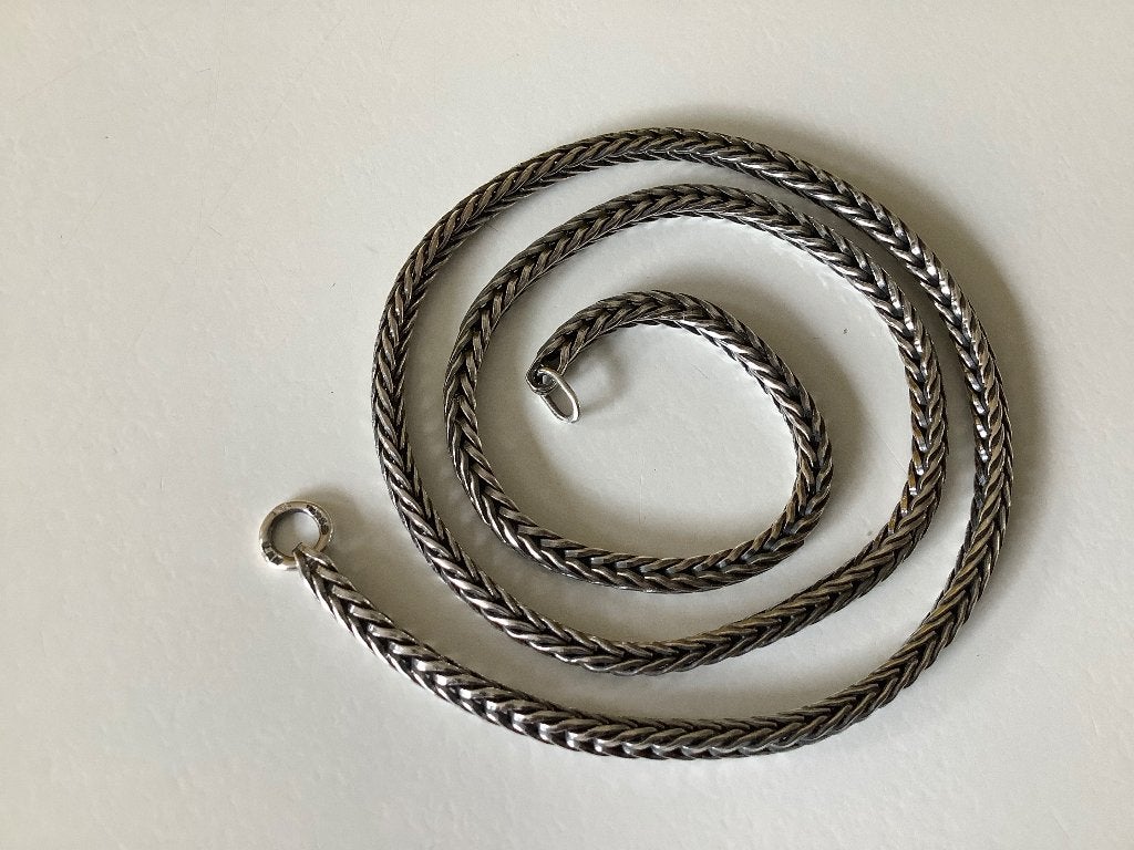 Trollbeads ketting, zilver. 43 cm zonder slot gemeten, Ophalen of Verzenden, Zo goed als nieuw, Zilver, Zilver